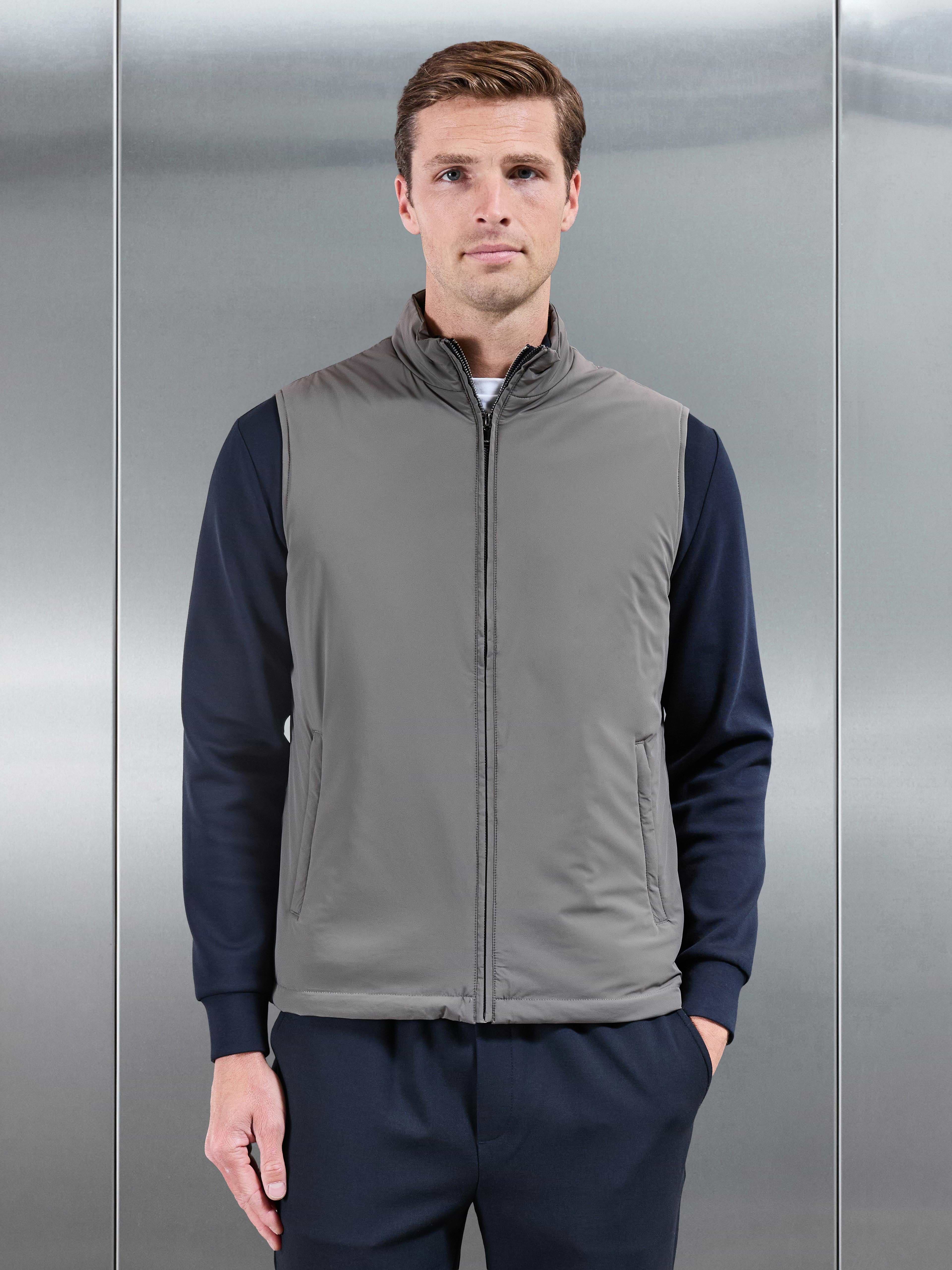 Padded Shell Gilet in Olive