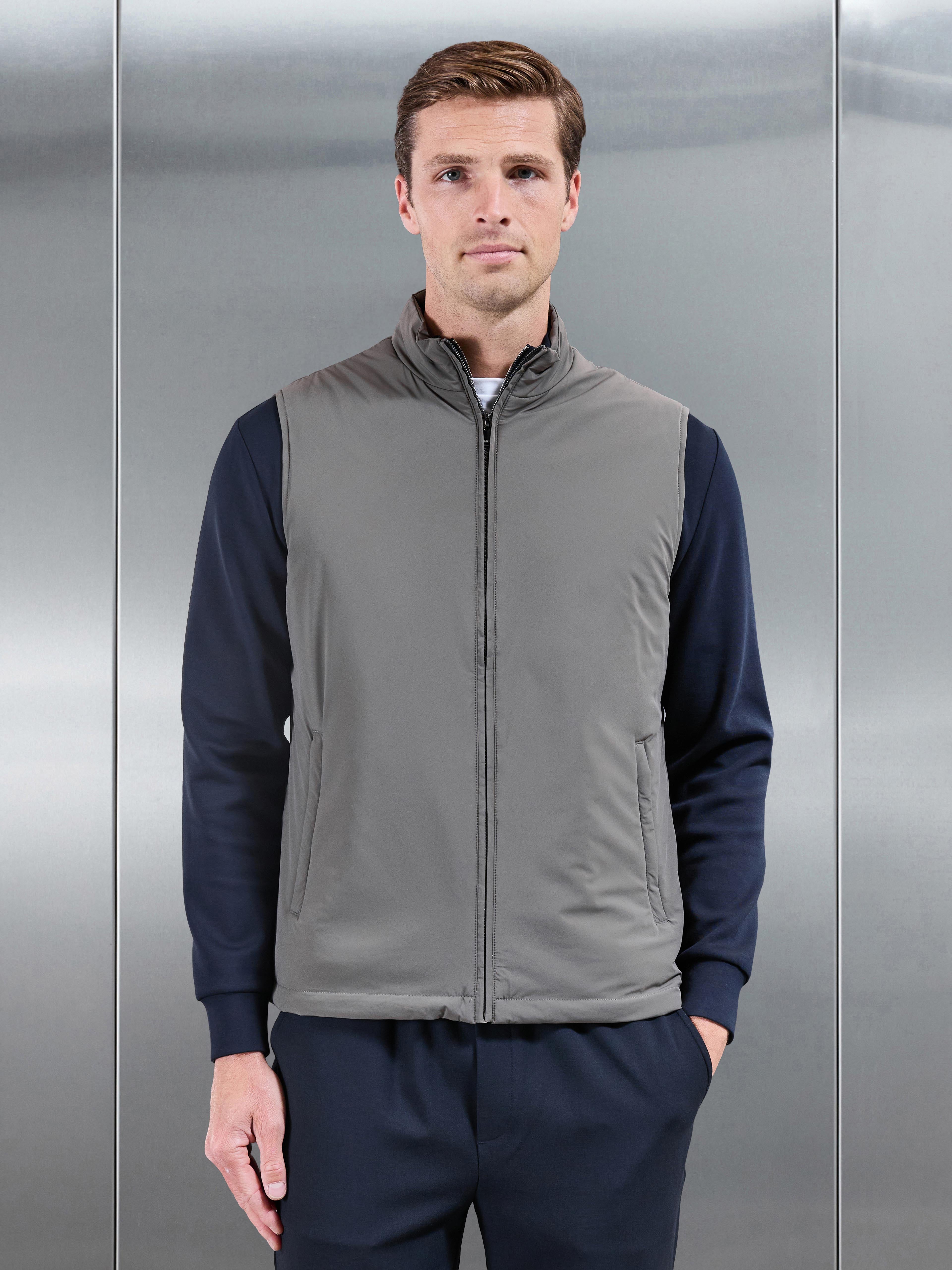 Padded Shell Gilet in Olive
