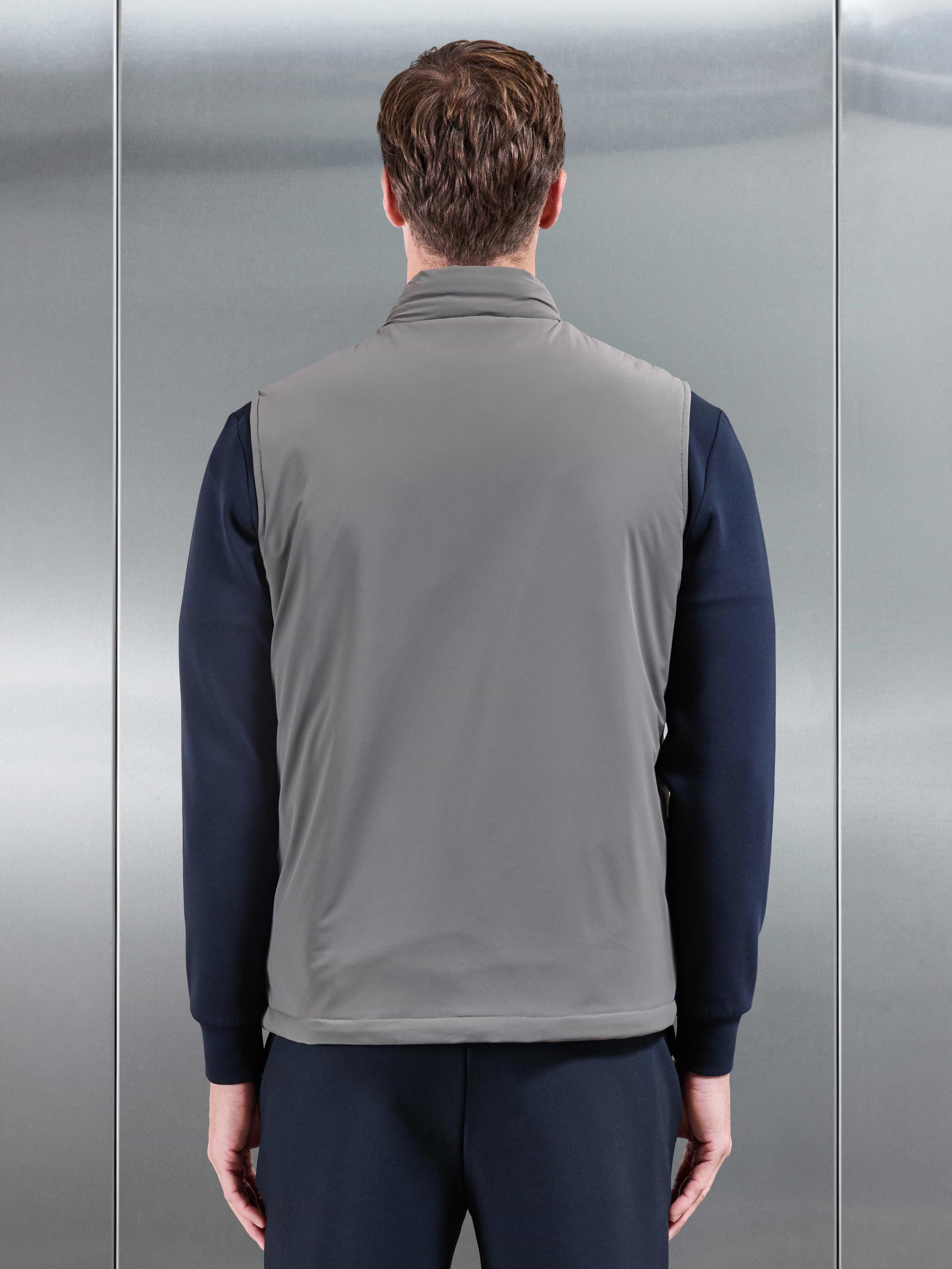 Padded Shell Gilet in Olive