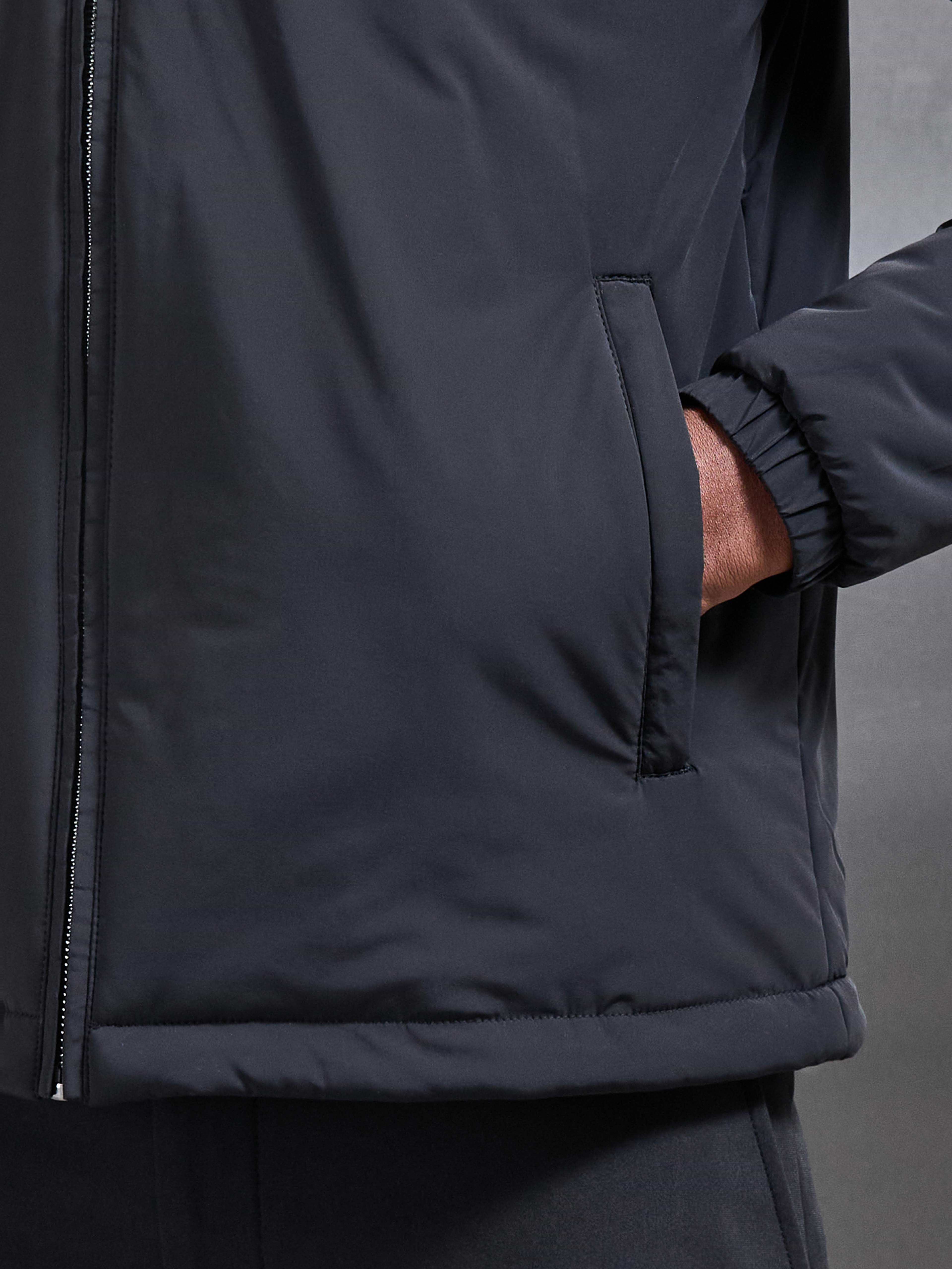 Padded Shell Zip Through Jacket in Black