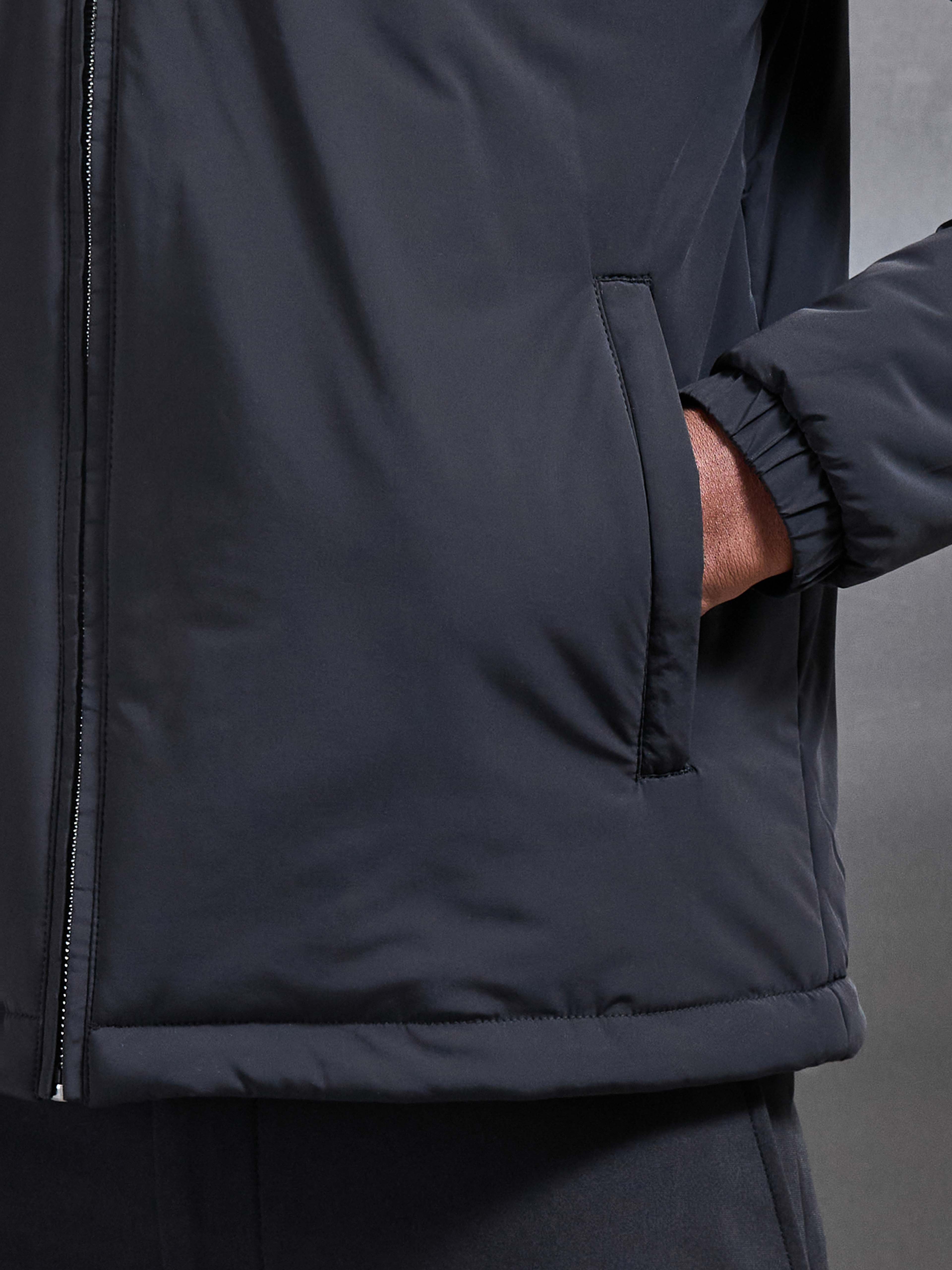 Padded Shell Zip Through Jacket in Black