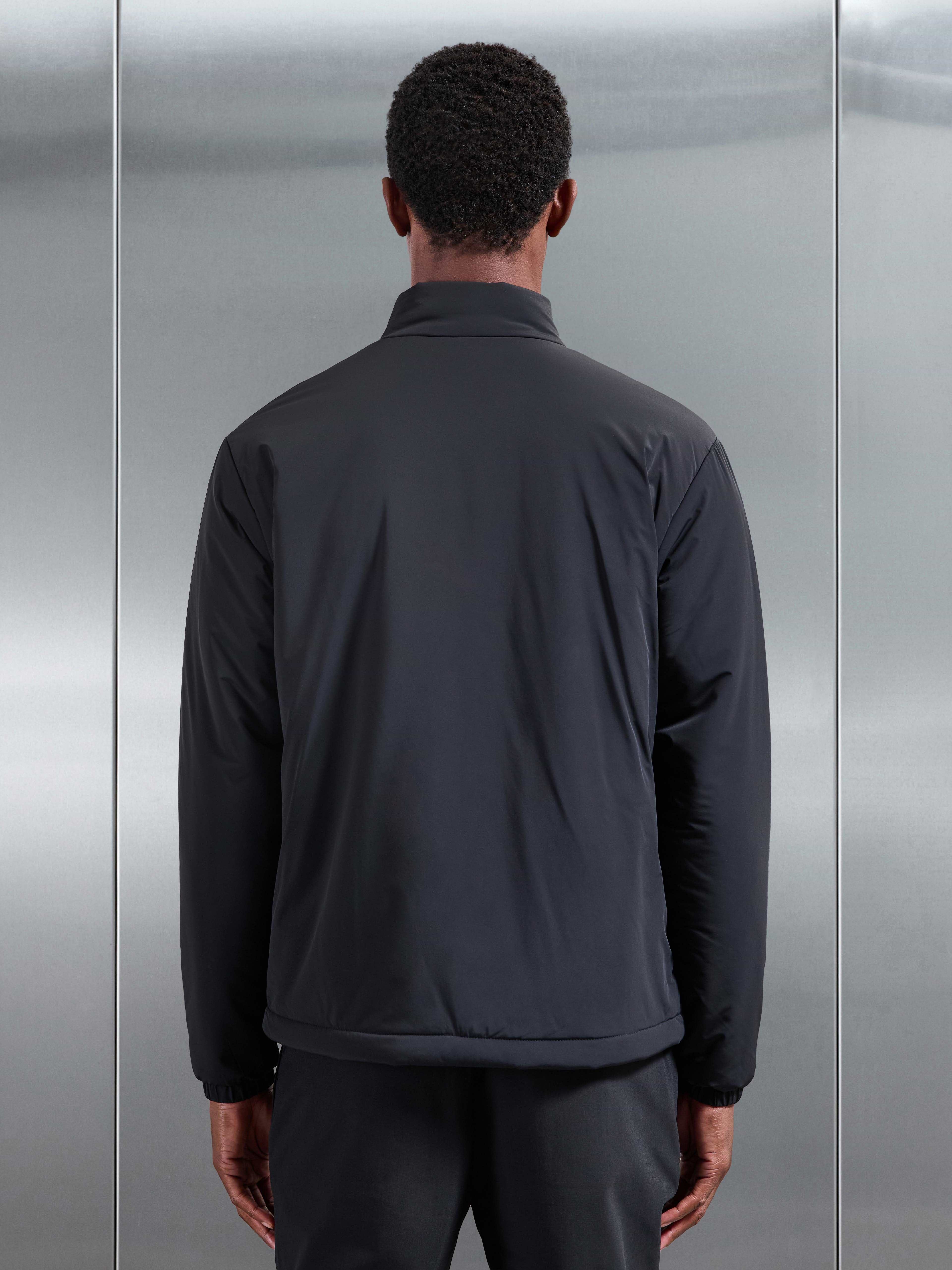 Padded Shell Zip Through Jacket in Black