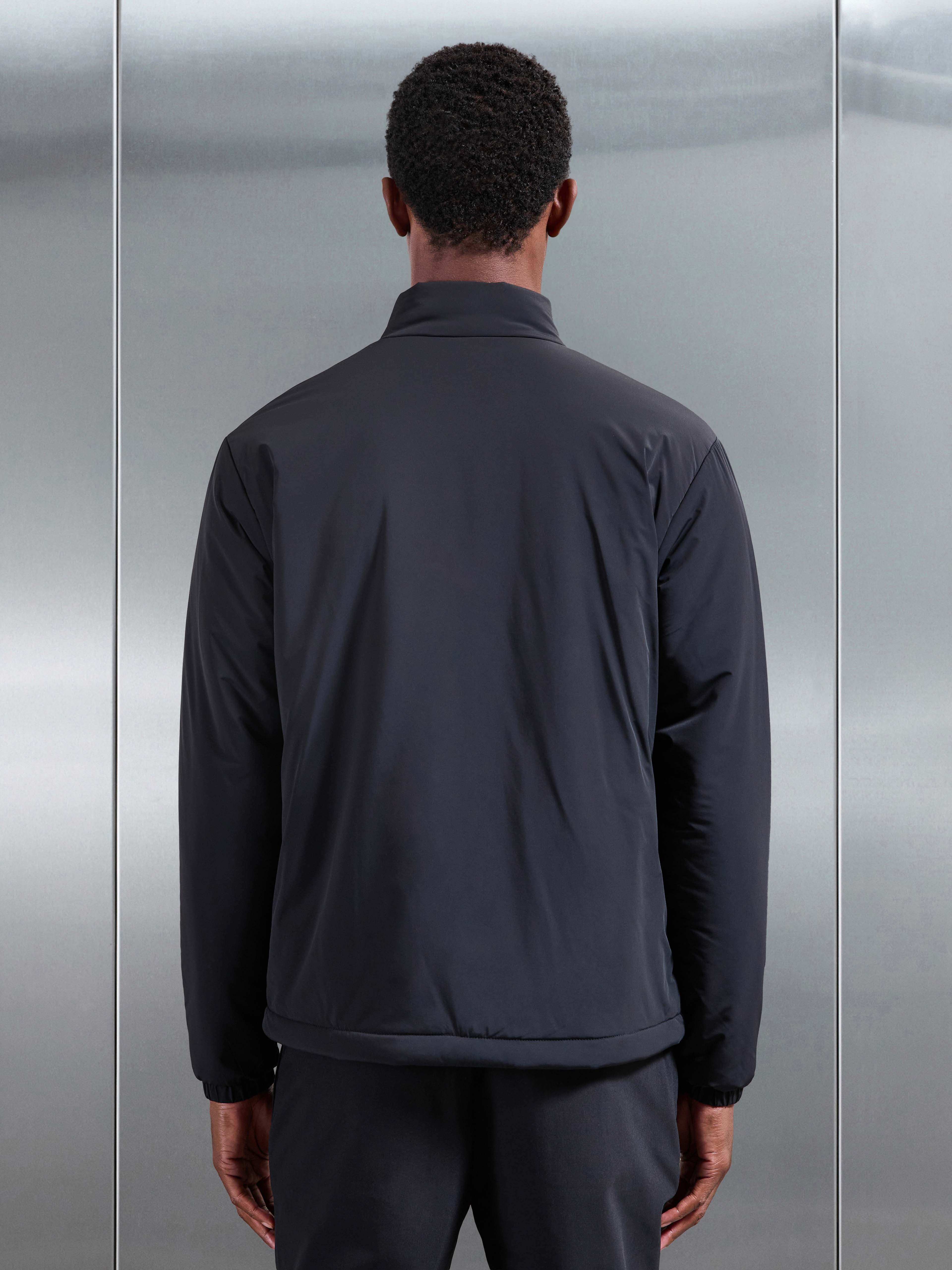 Padded Shell Zip Through Jacket in Black