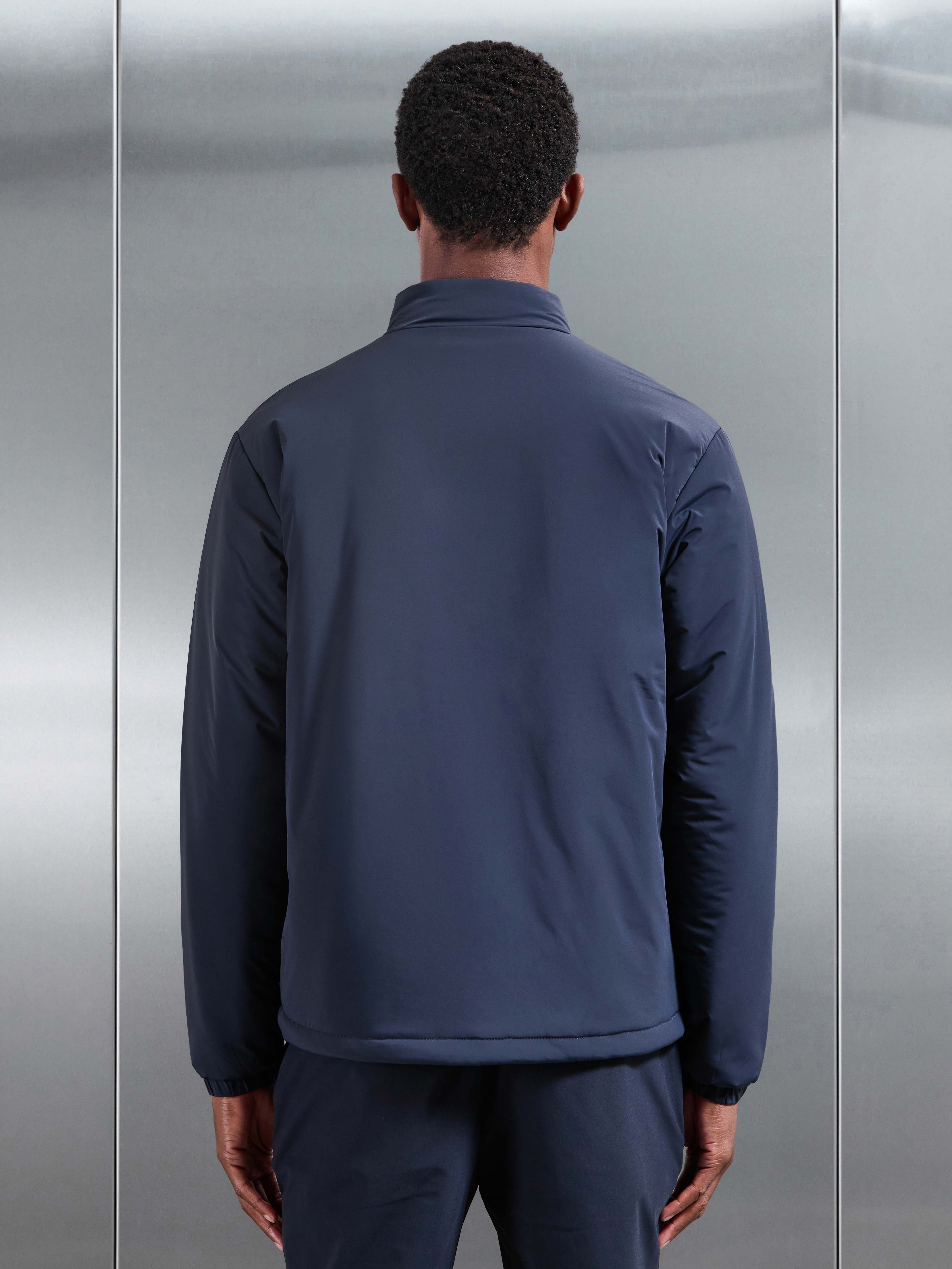 Padded Shell Zip Through Jacket in Navy