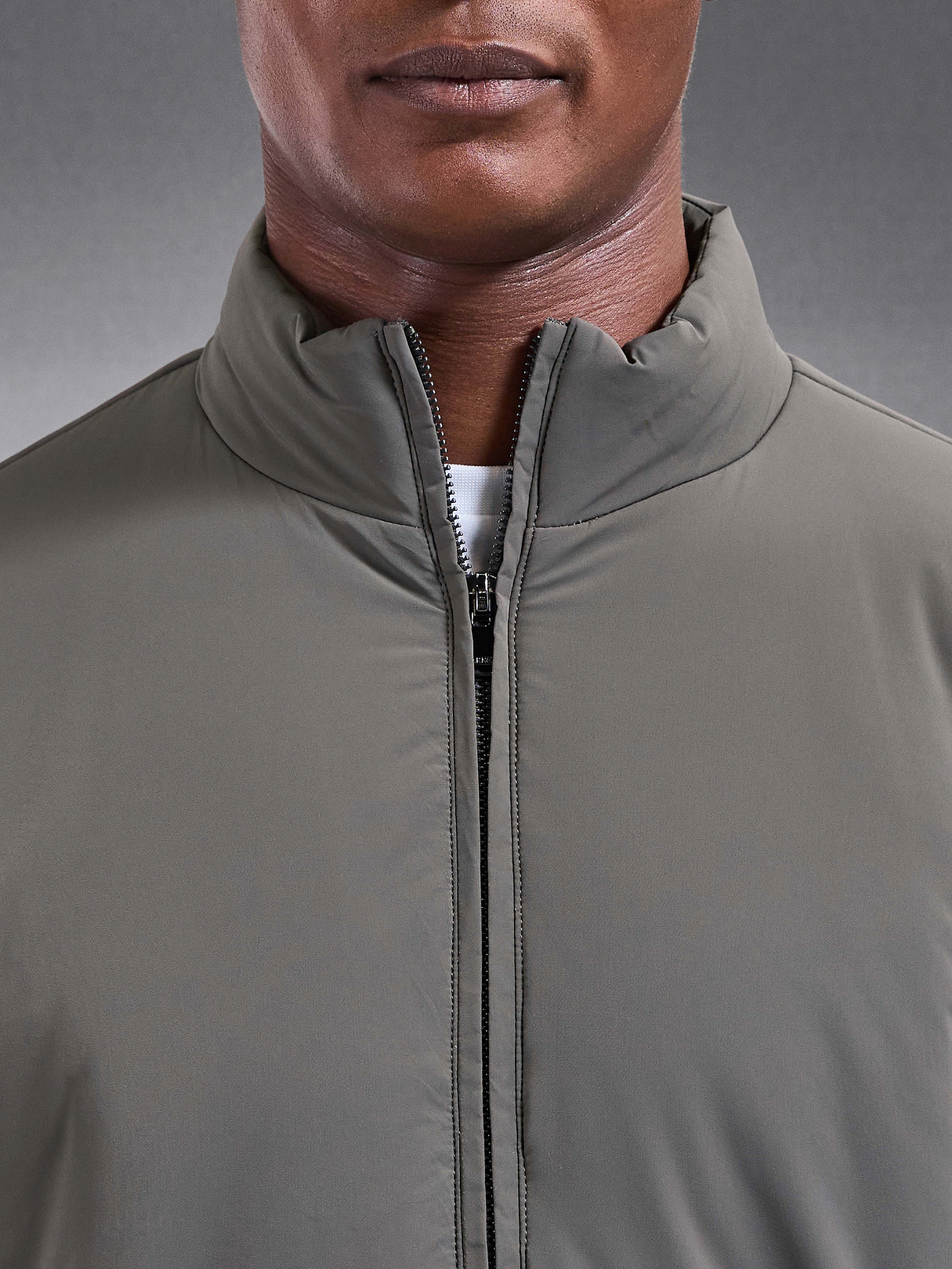 Padded Shell Zip Through Jacket in Olive | ARNE UK