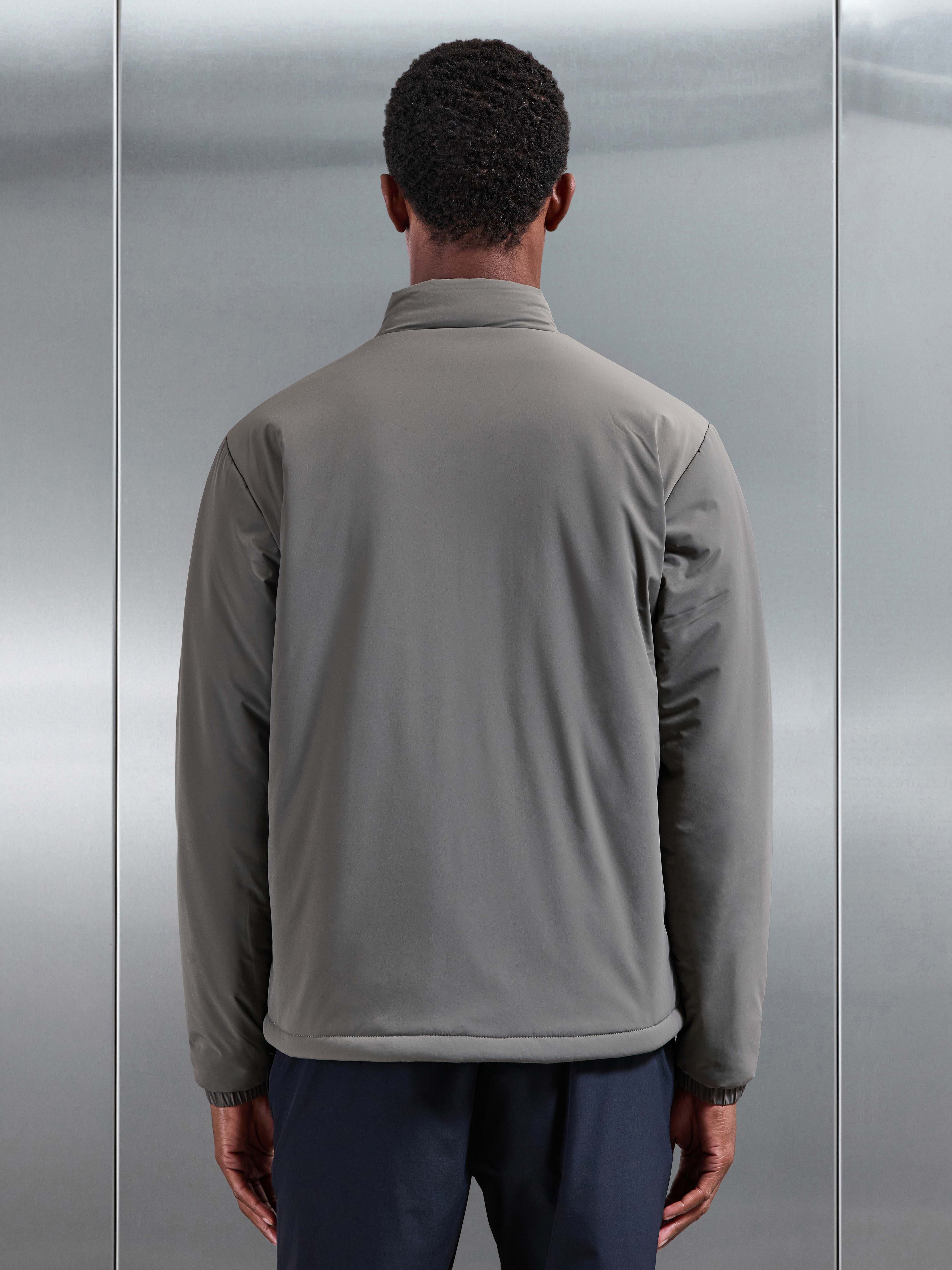Padded Shell Zip Through Jacket in Olive