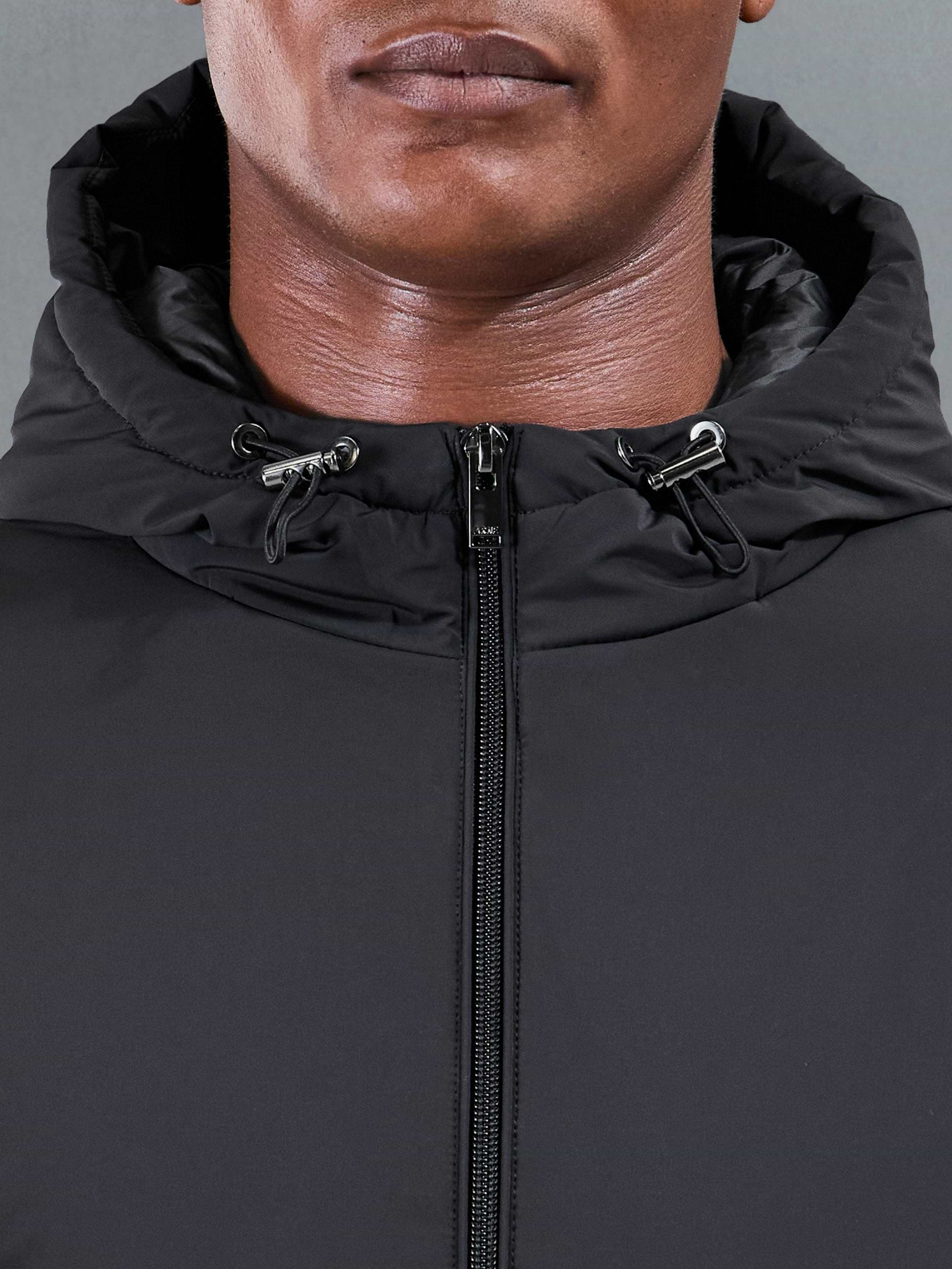 Padded Technical Shell Windbreaker in Black