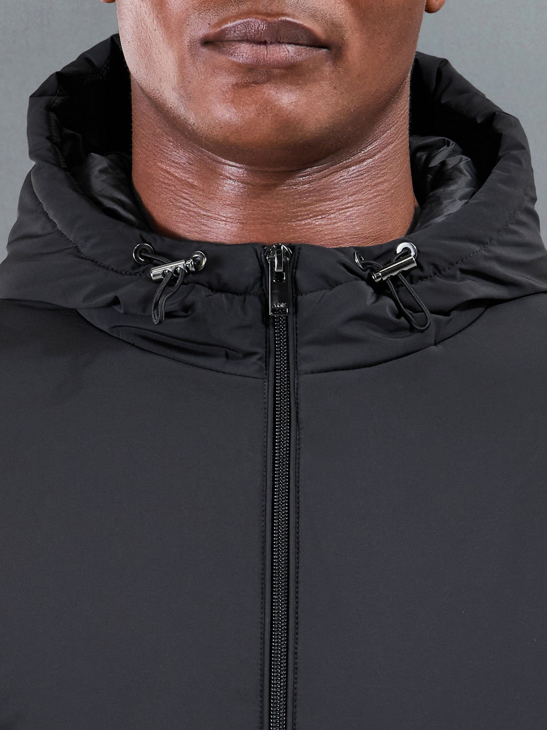 Padded Technical Shell Windbreaker in Black