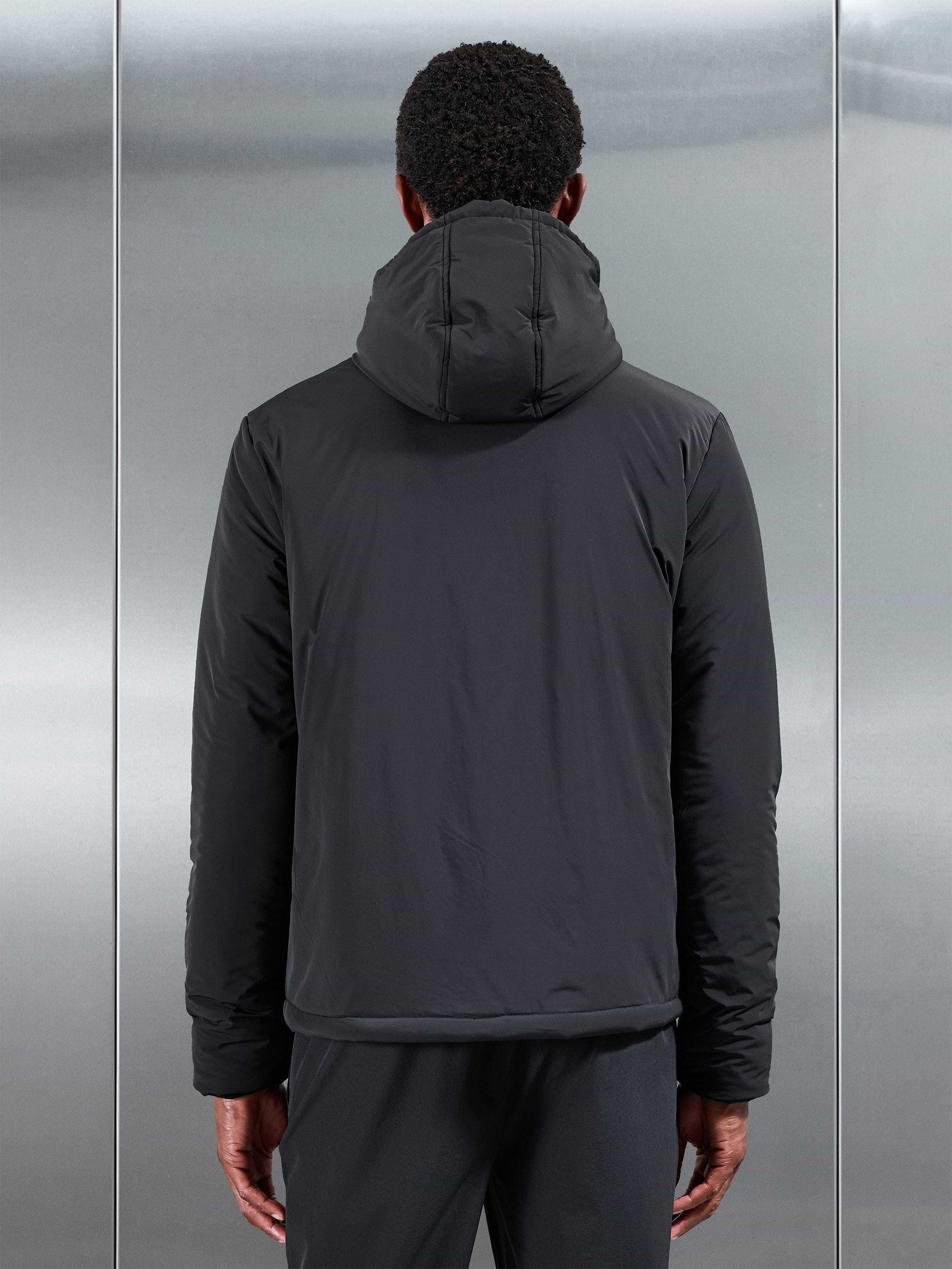 Padded Technical Shell Windbreaker in Black