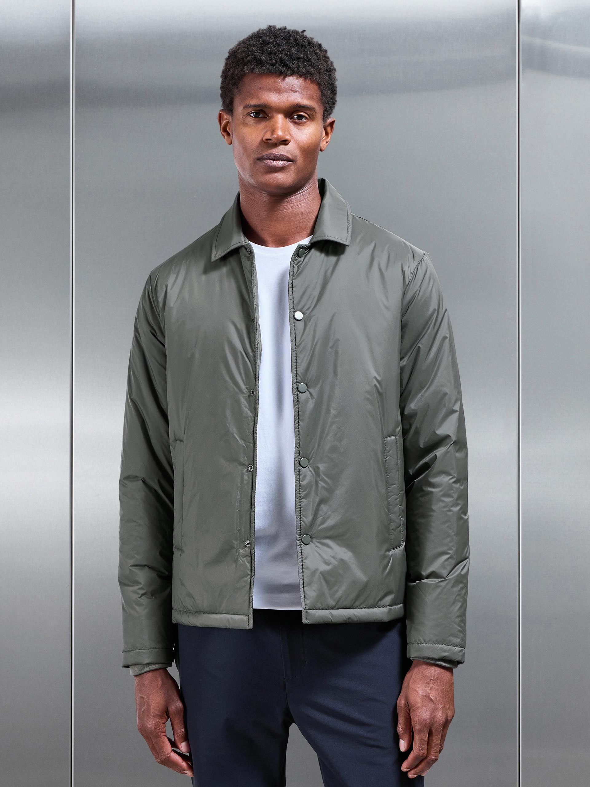 Padded Coach Jacket in Olive | ARNE UK Padded Coach Jacket in Olive | ARNE UK