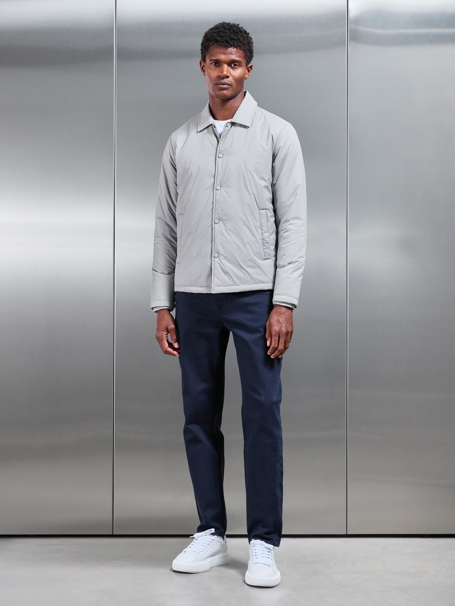 Padded Coach Jacket in Stone