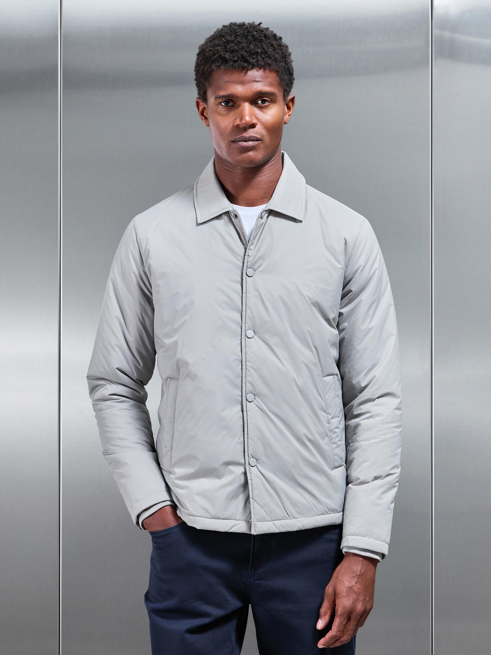 Padded Coach Jacket in Stone