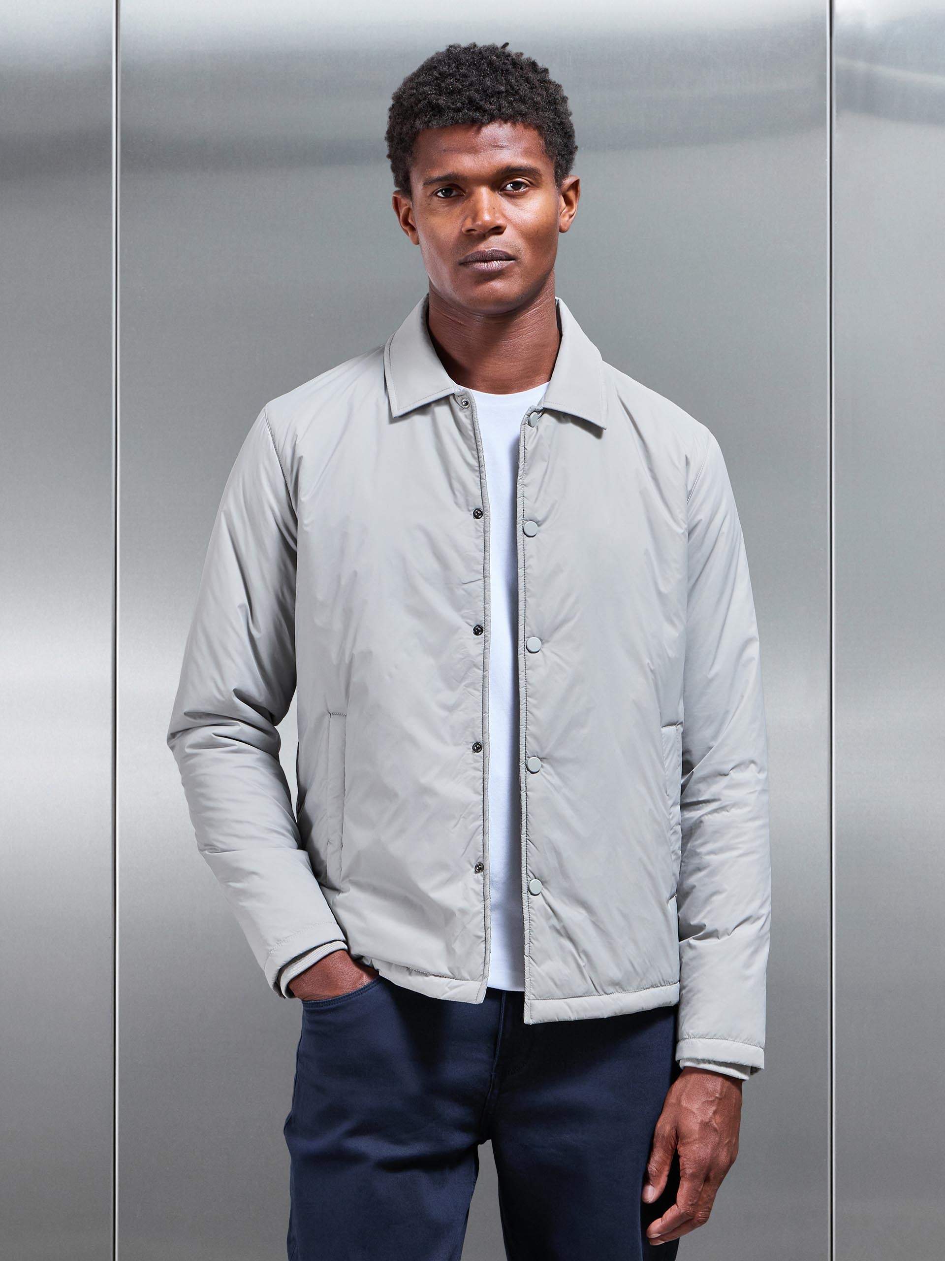 Padded Coach Jacket in Stone