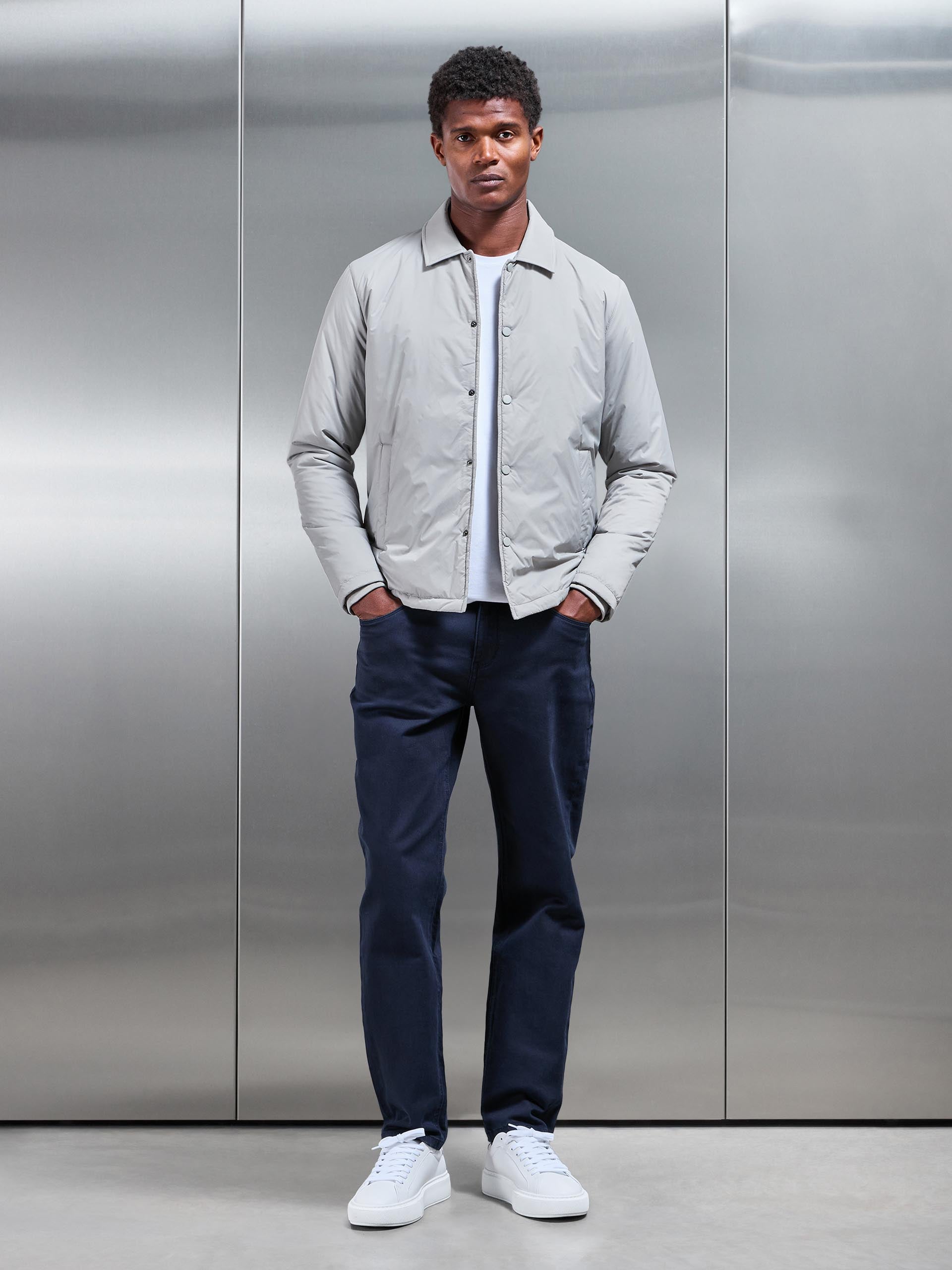 Padded Coach Jacket in Stone