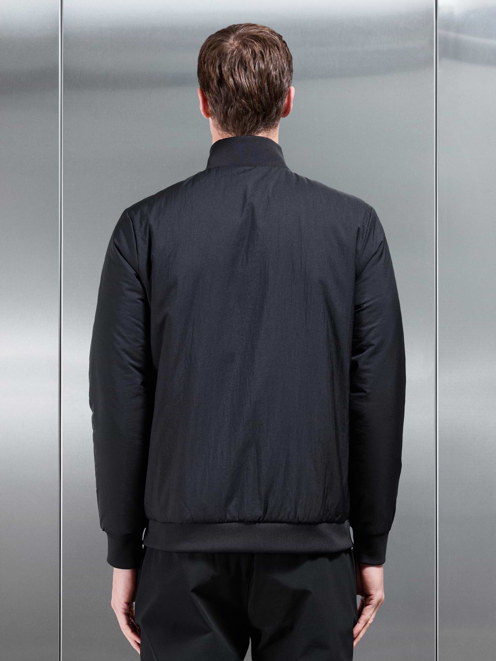 Padded Shell Funnel Neck Jacket in Black