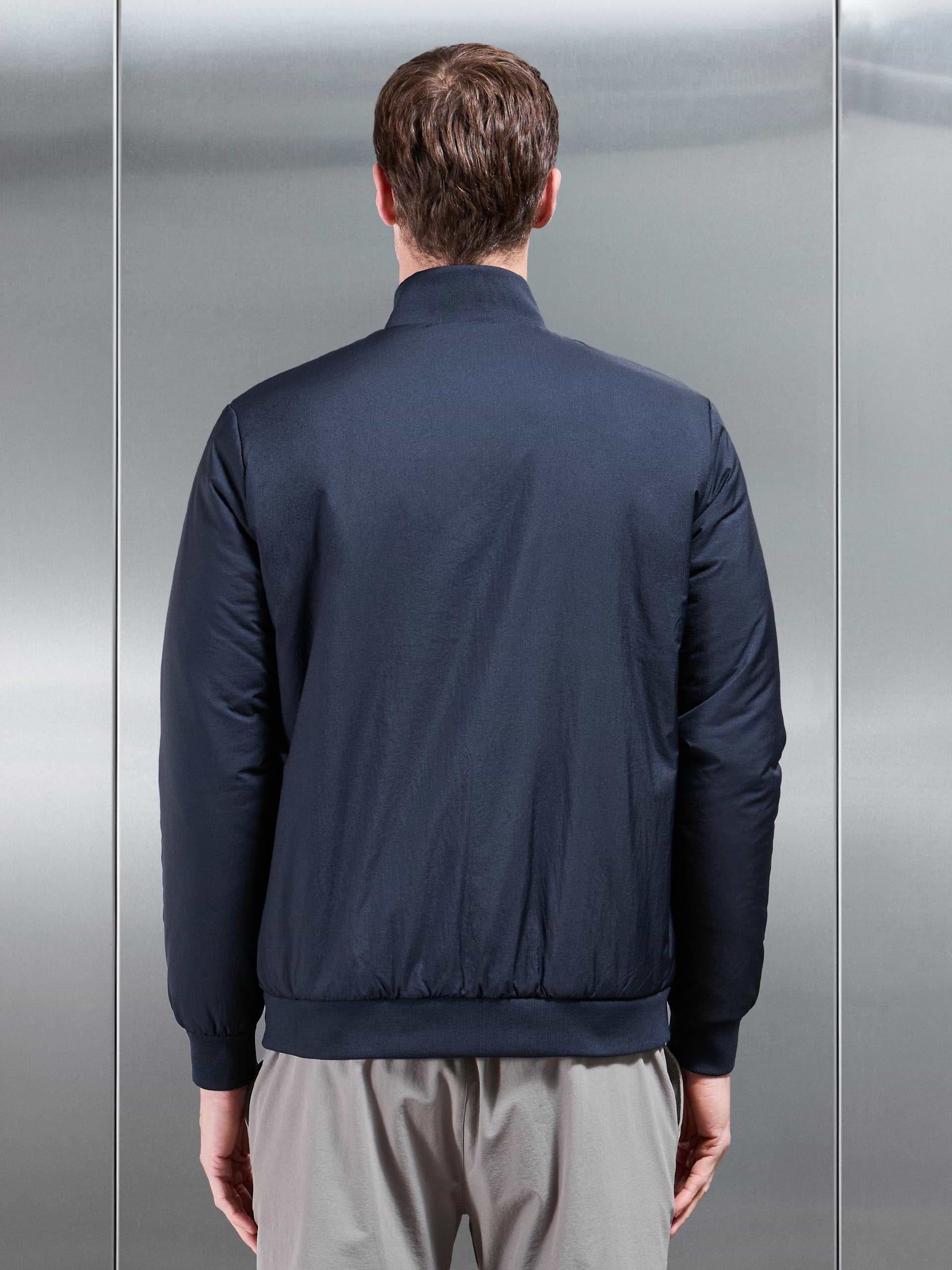 Padded Shell Funnel Neck Jacket in Navy
