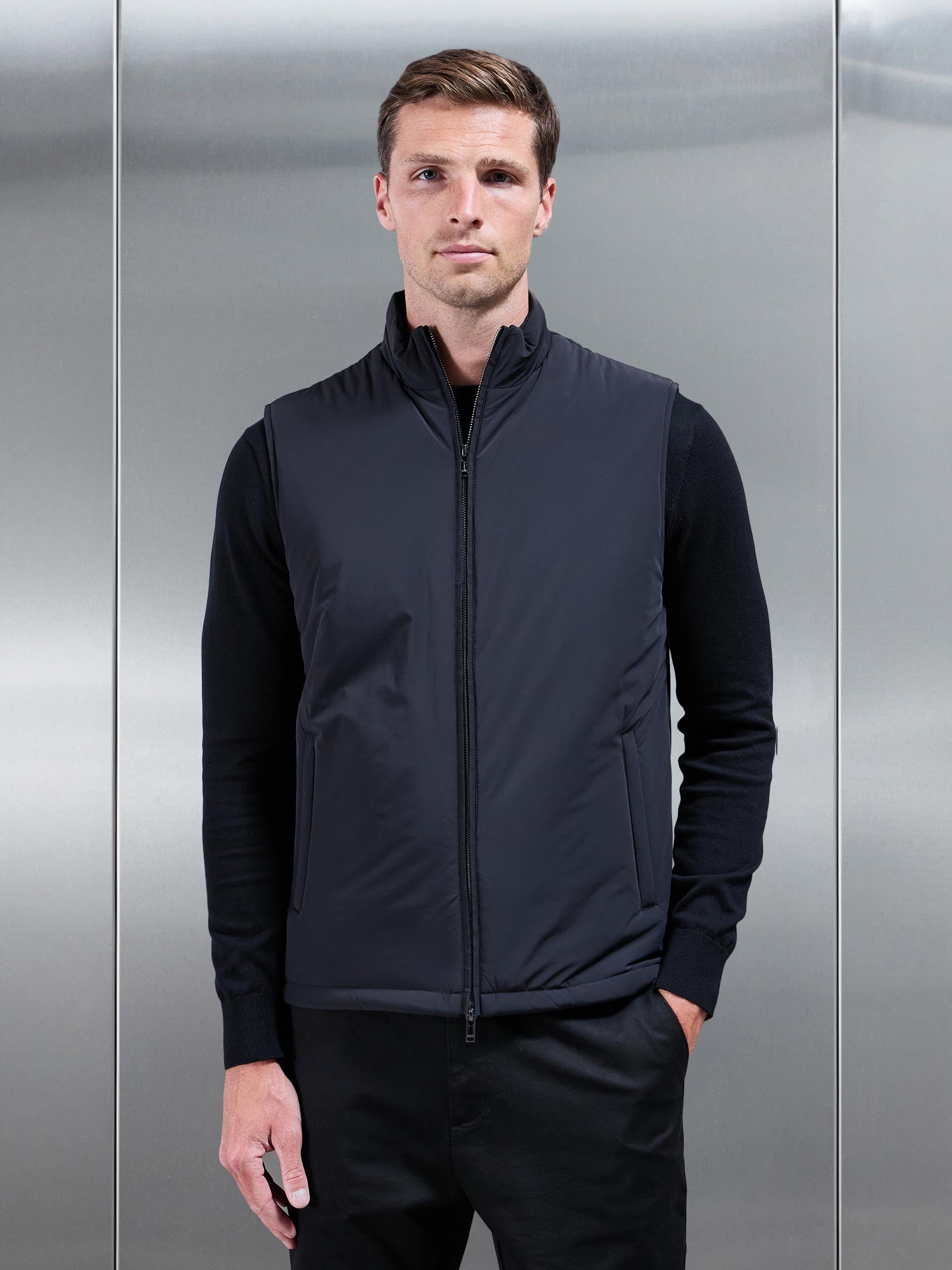 Padded Shell Gilet in Black