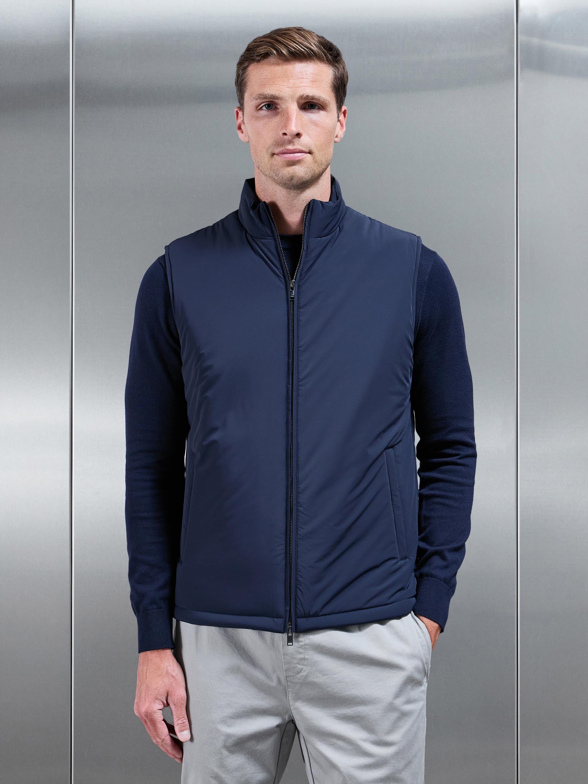 Padded Shell Gilet in Navy