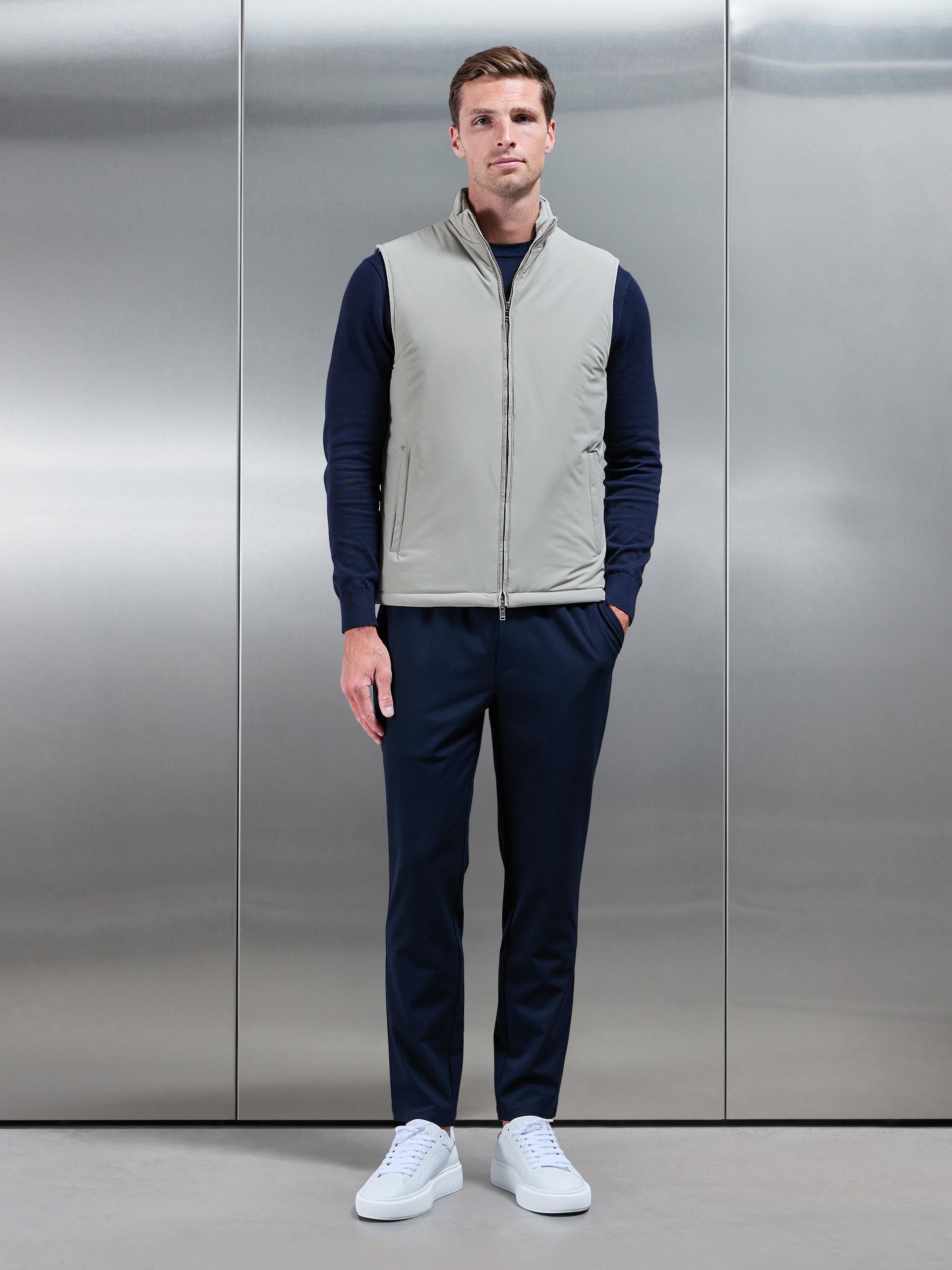 Padded Shell Gilet in Stone