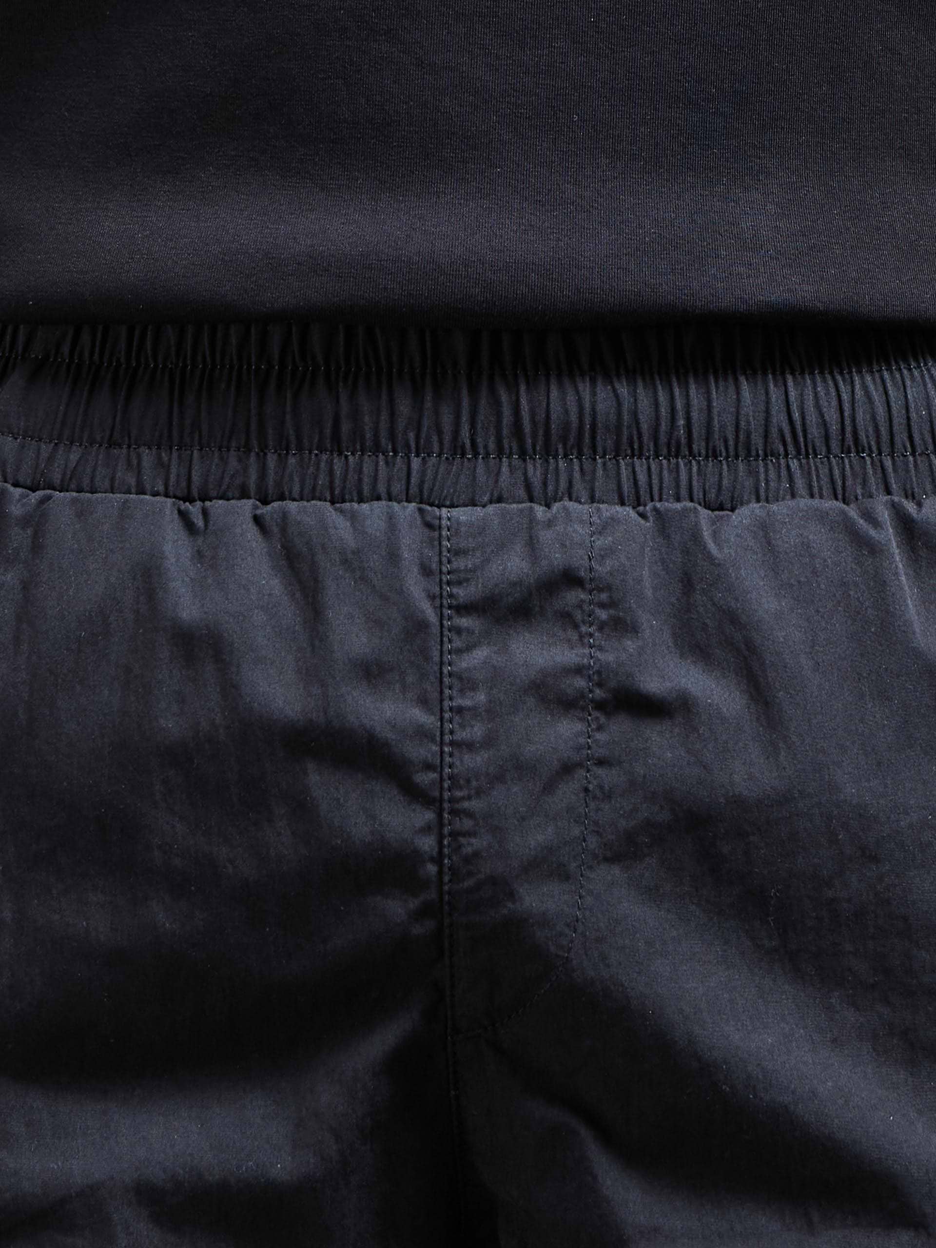 Parachute Nylon Cargo Short in Black