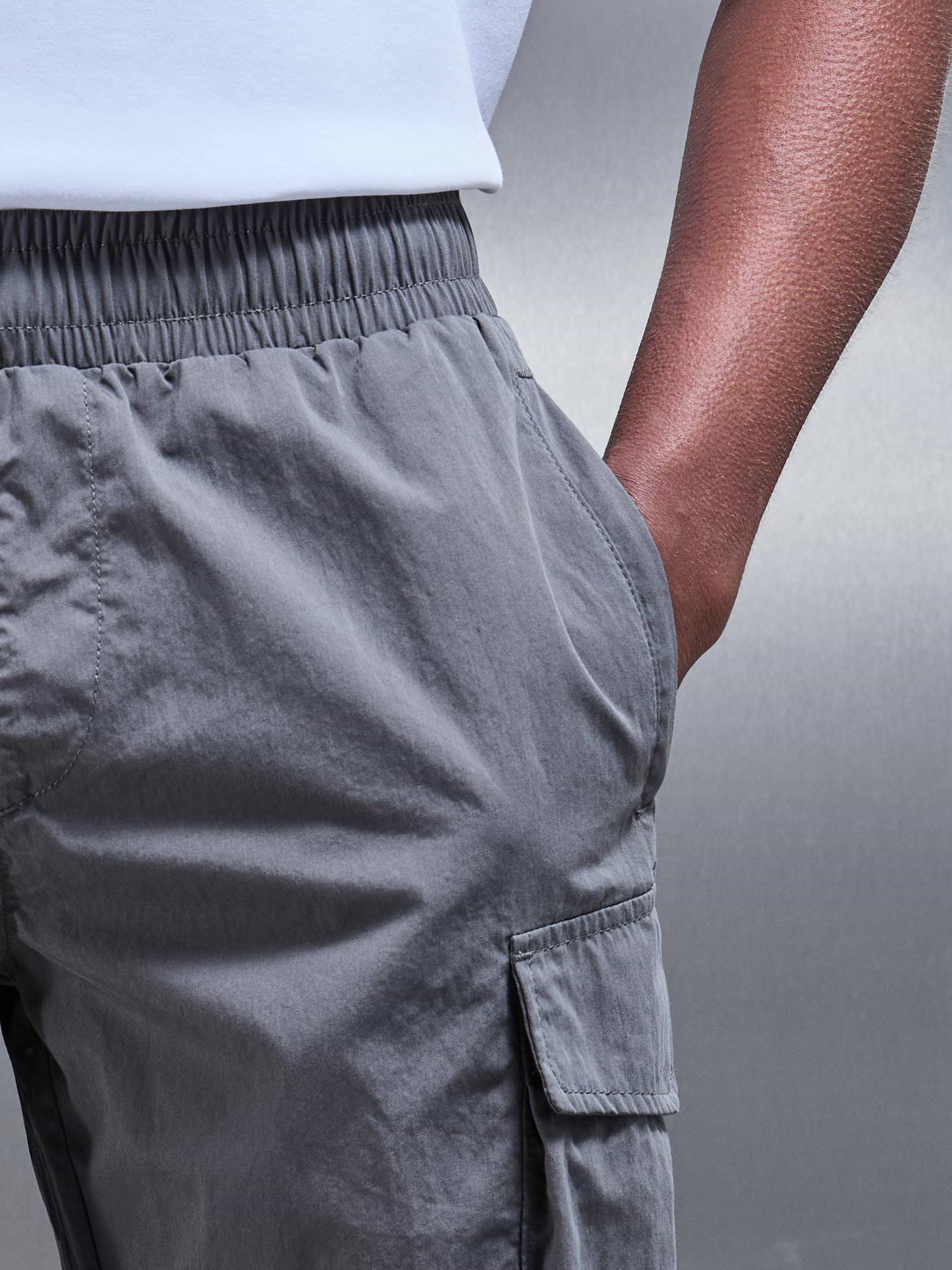 Parachute Nylon Cargo Short in Grey
