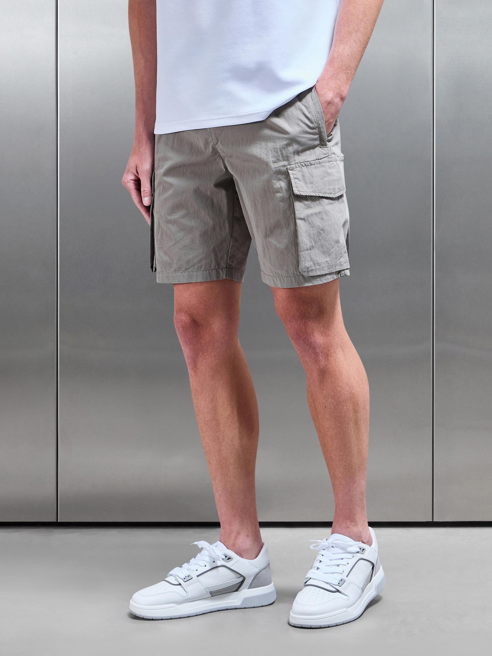 Parachute Nylon Cargo Short in Olive