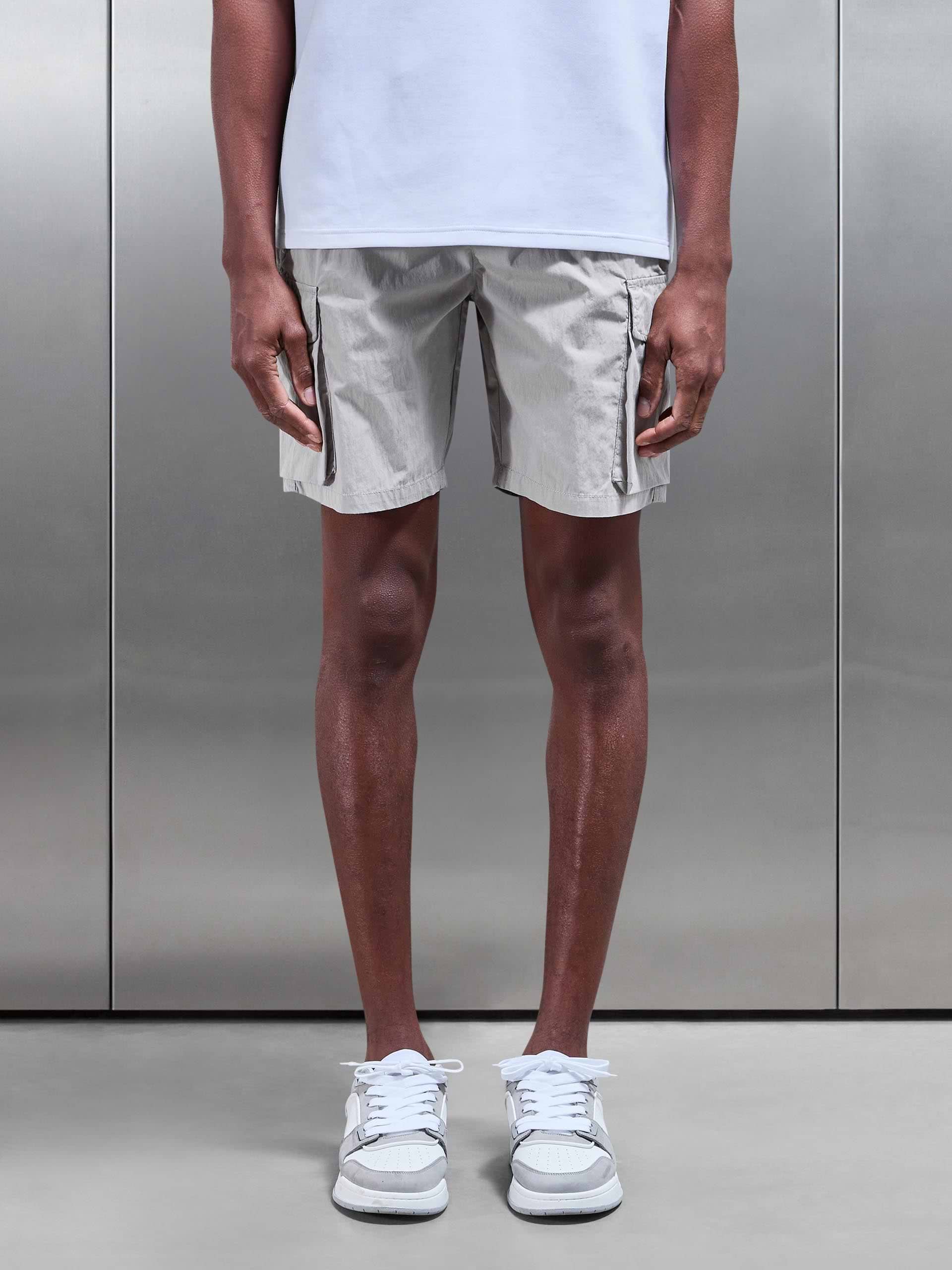 Parachute Nylon Cargo Short in Stone