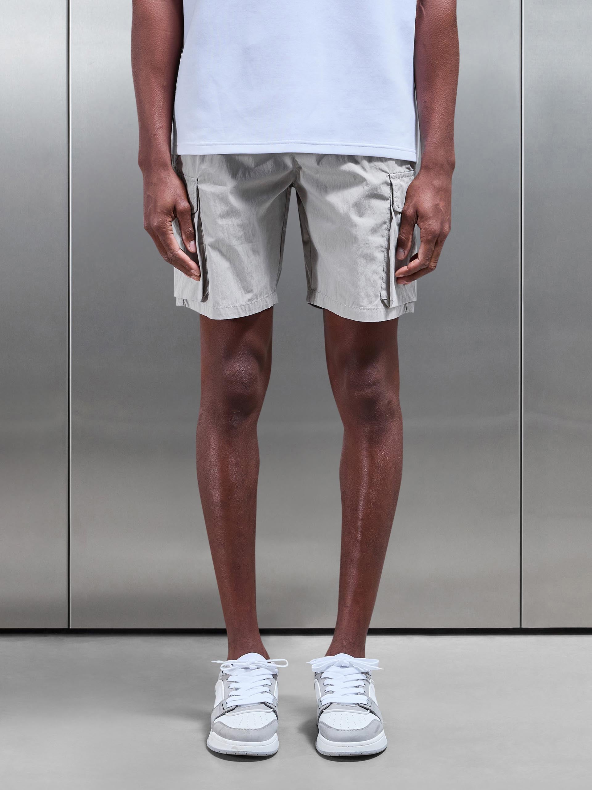 Parachute Nylon Cargo Short in Stone