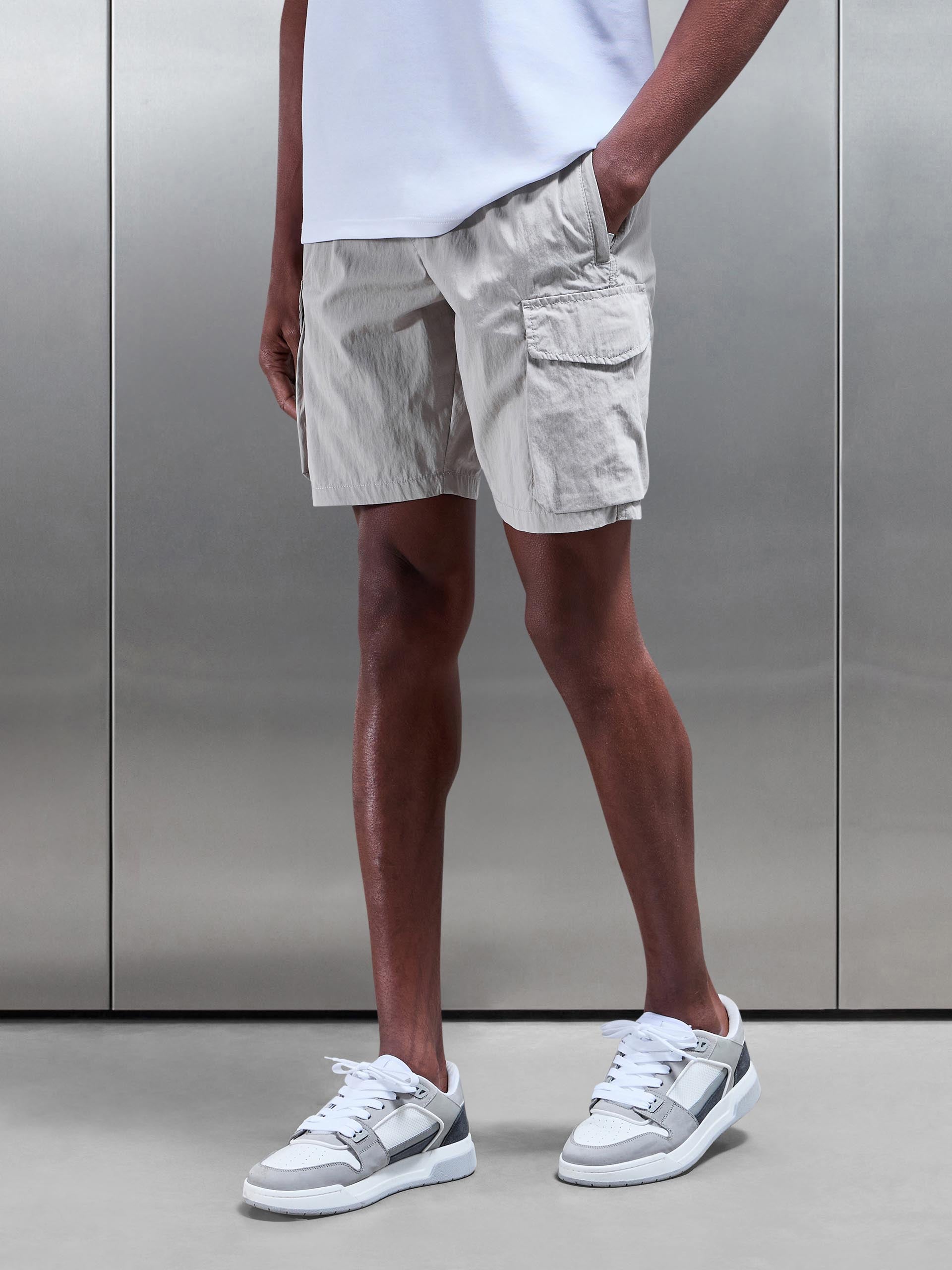 Parachute Nylon Cargo Short in Stone