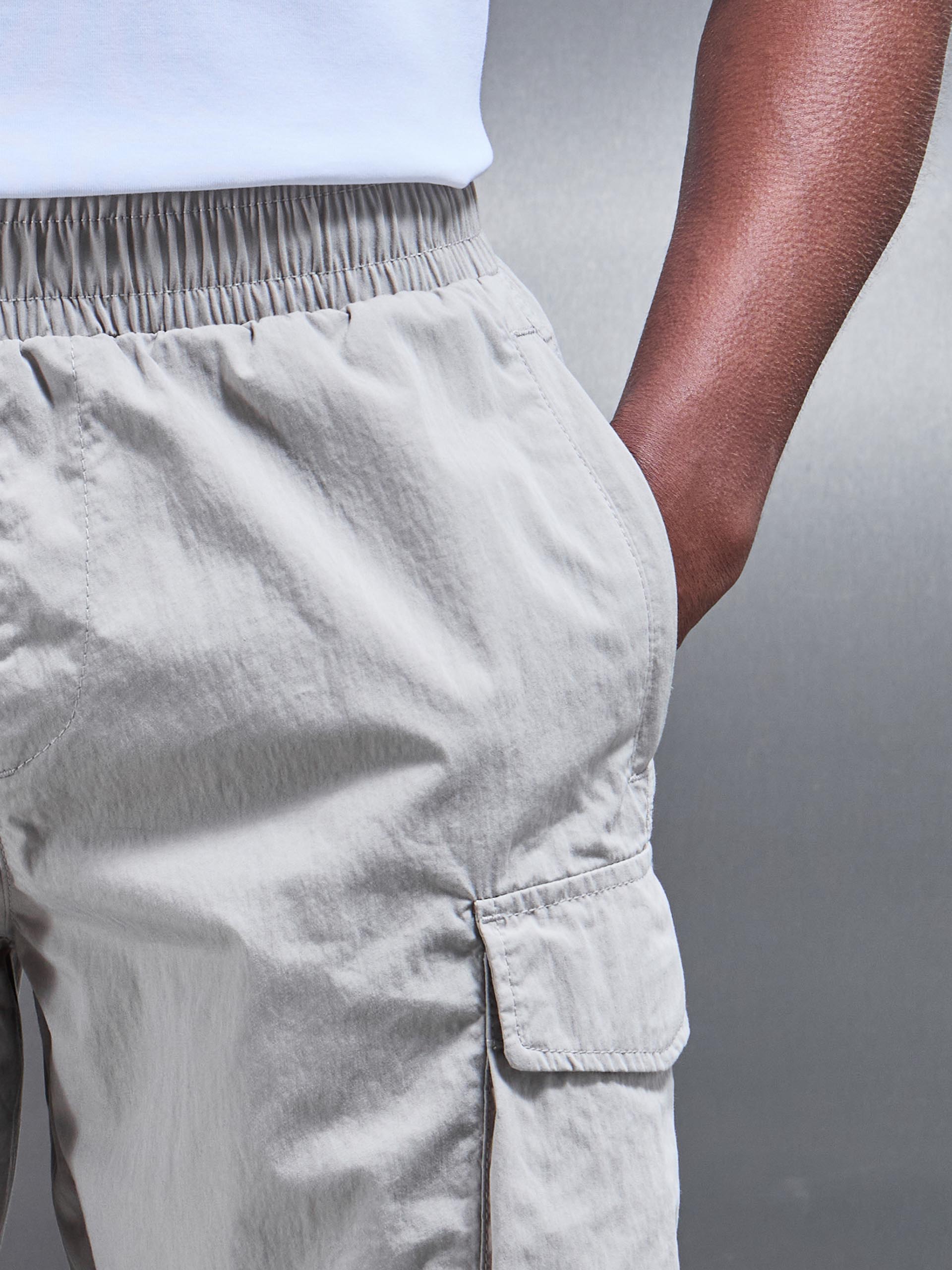 Parachute Nylon Cargo Short in Stone