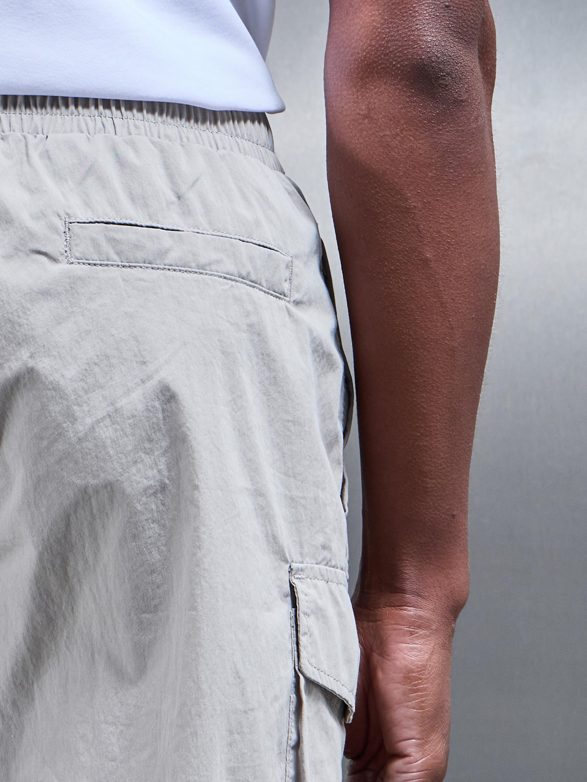 Parachute Nylon Cargo Short in Stone