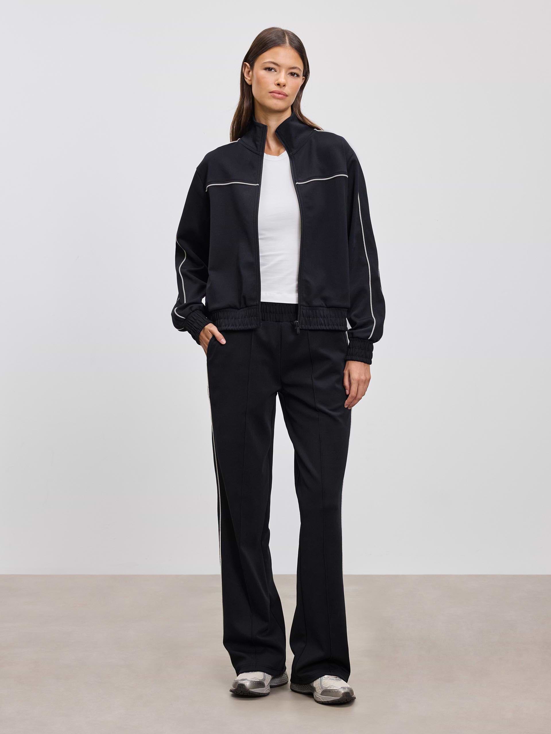 Womens Piping Track Pant in Midnight Navy