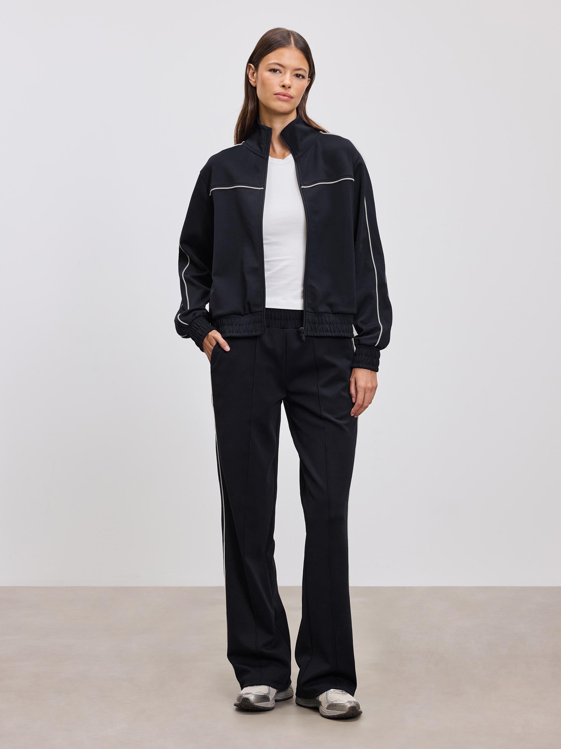 Womens Piping Track Pant in Midnight Navy