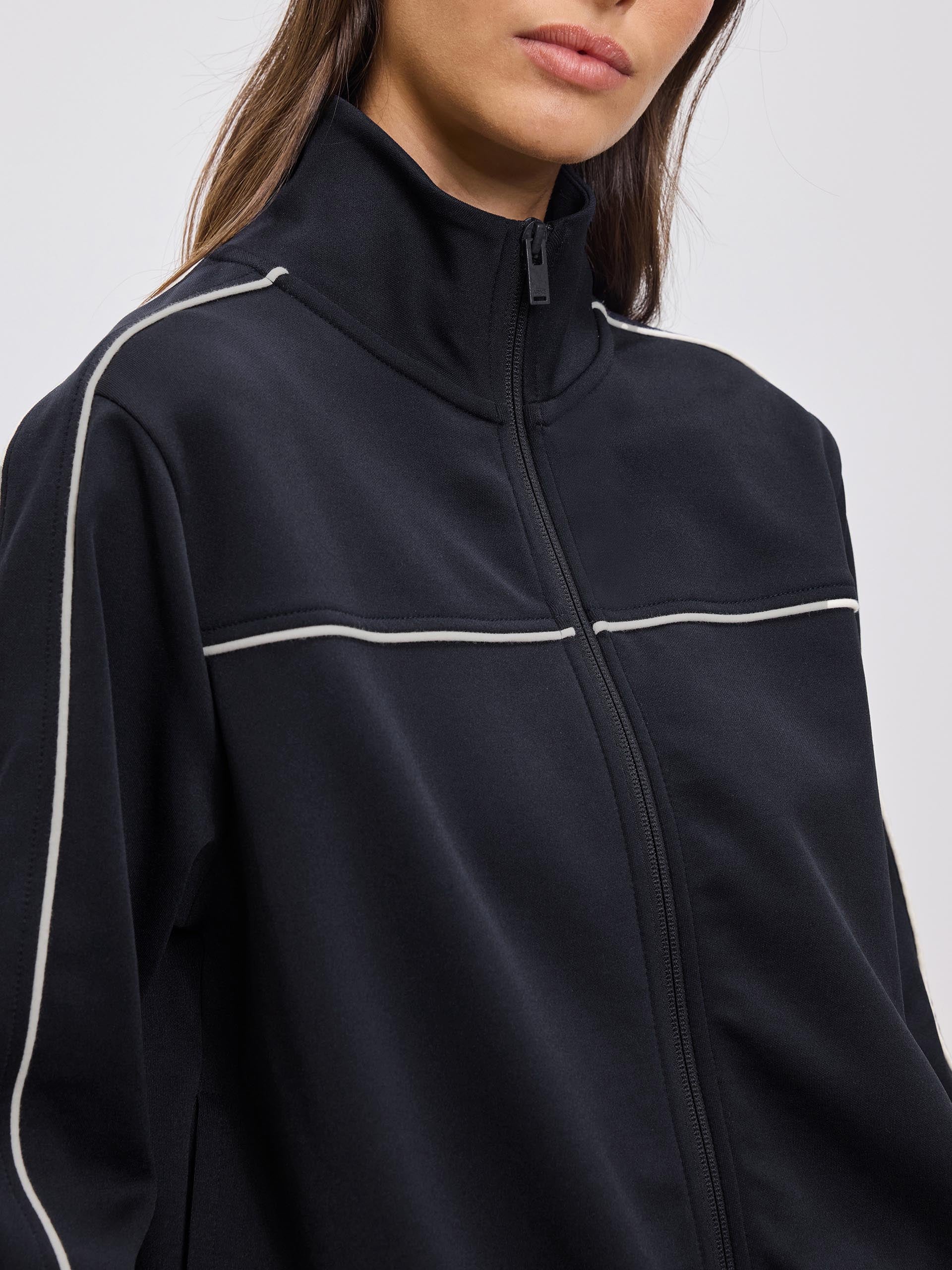 Womens Piping Track Jacket in Midnight Navy