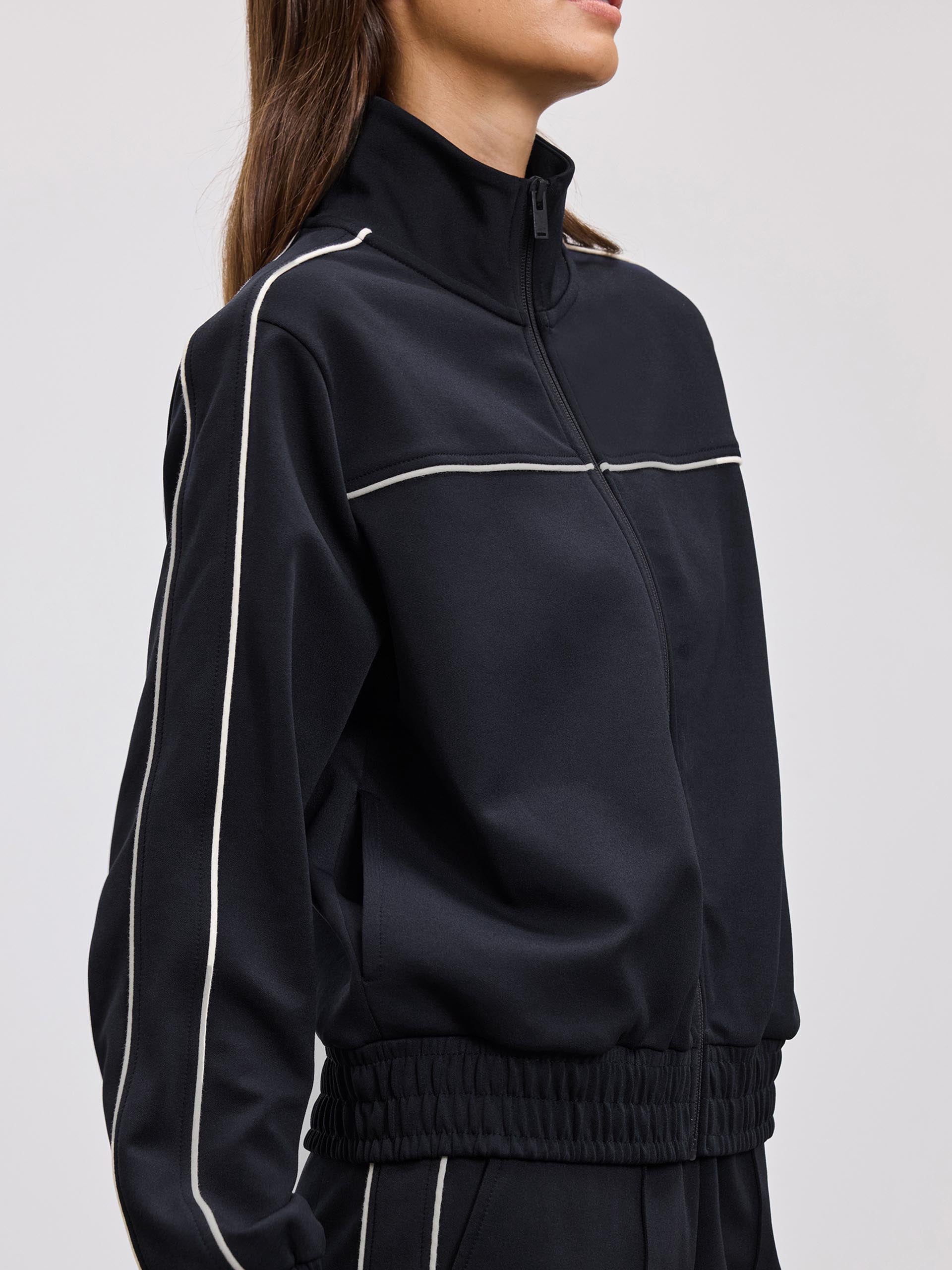 Womens Piping Track Jacket in Midnight Navy