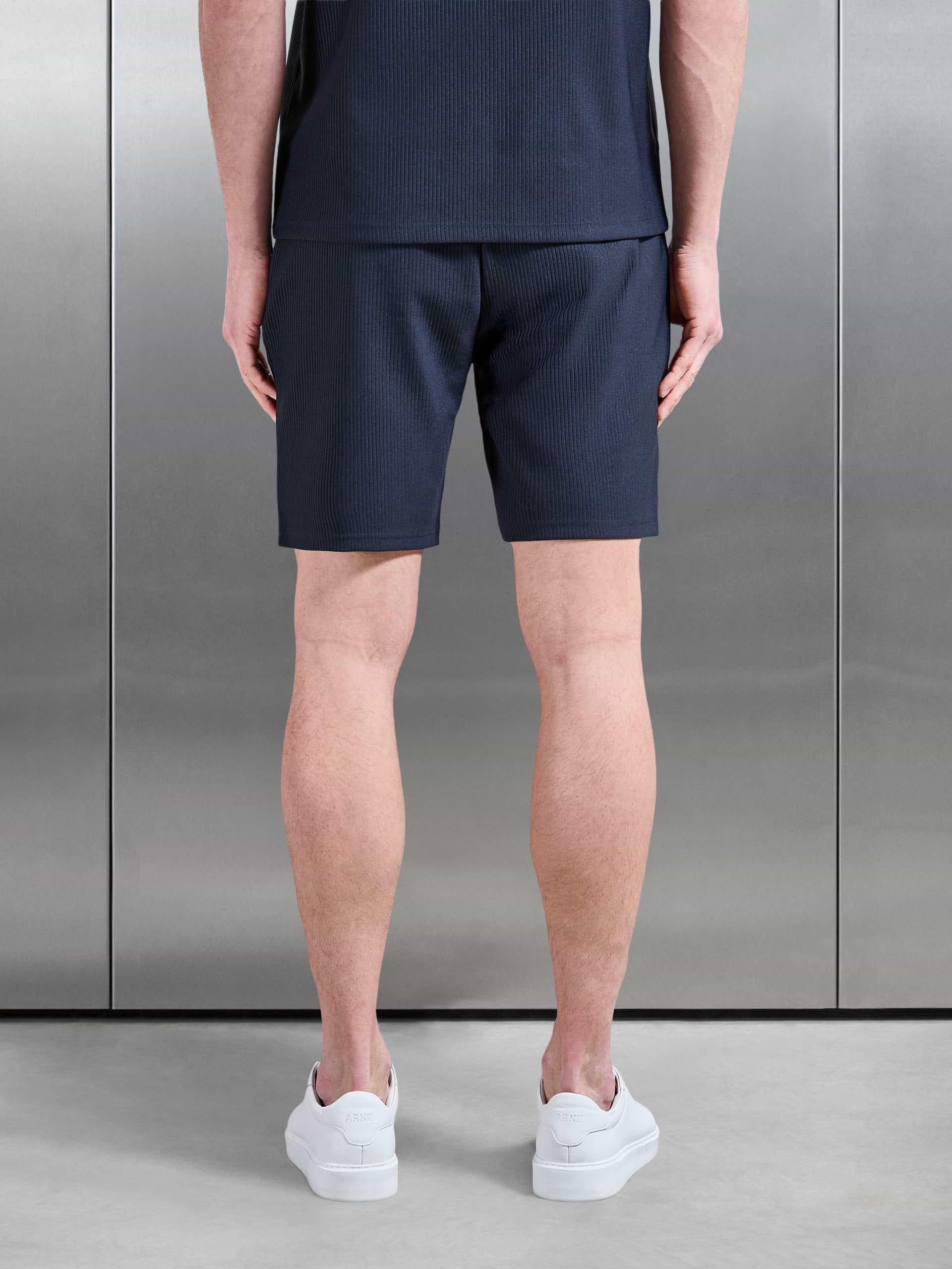 Pleated Short in Navy