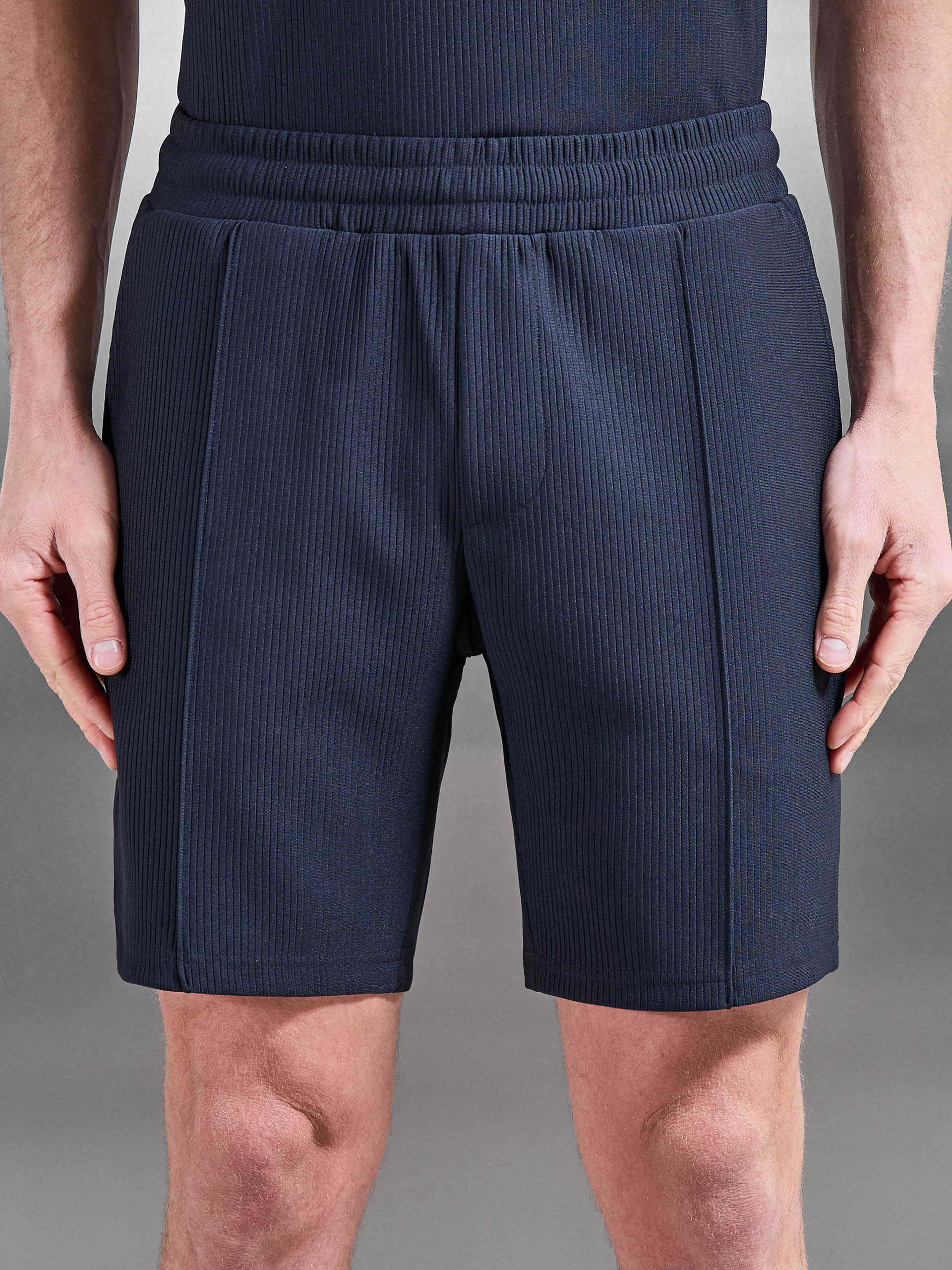 Pleated Short in Navy