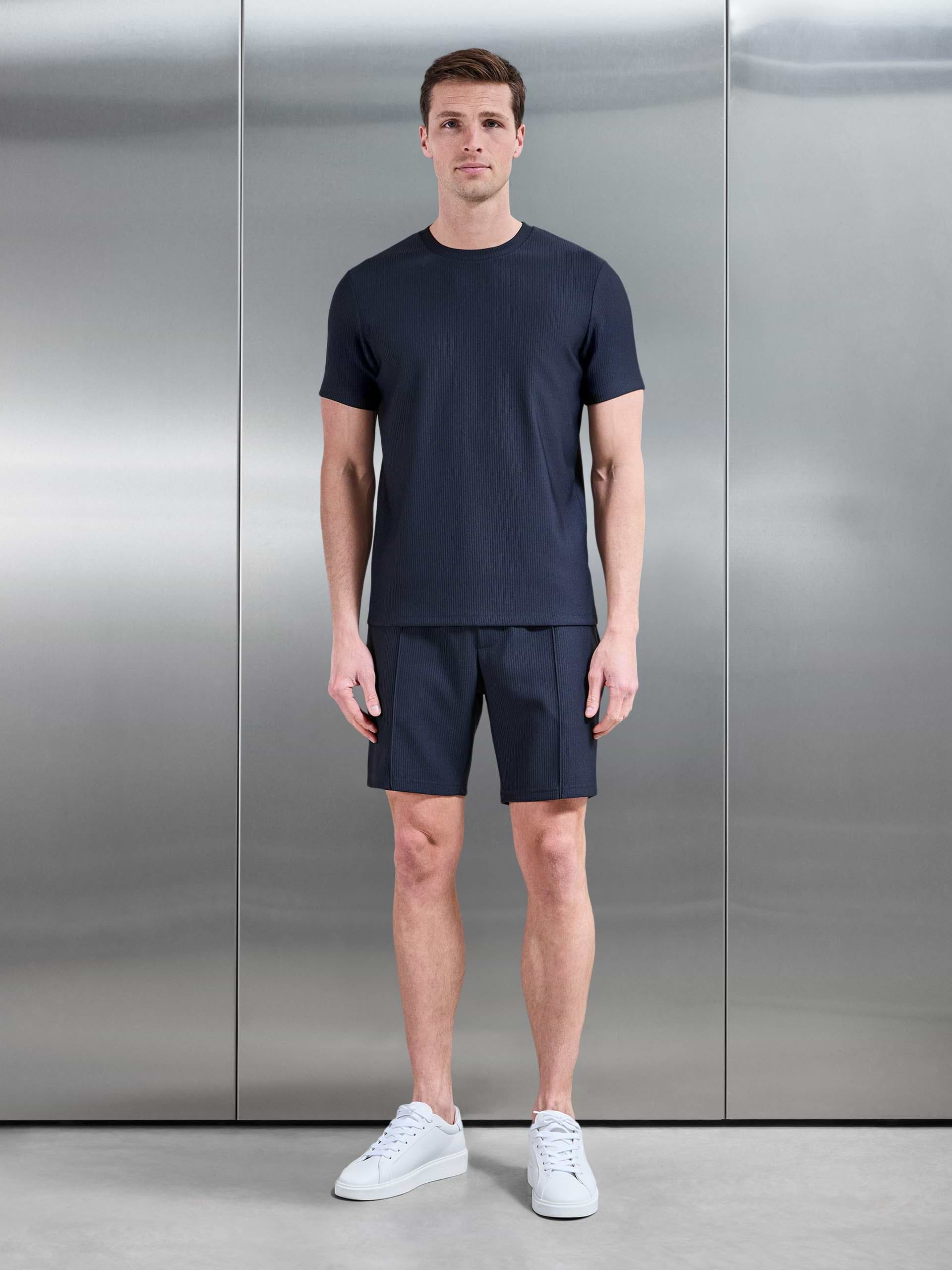 Pleated Short in Navy