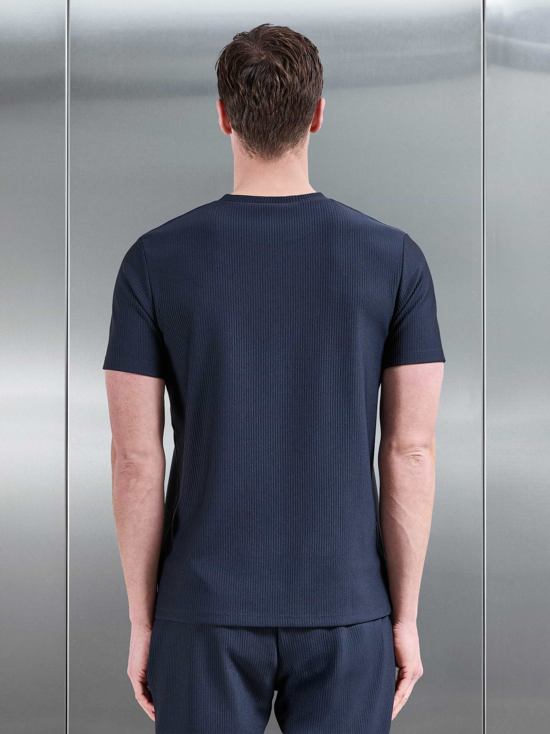 Pleated T-Shirt in Navy