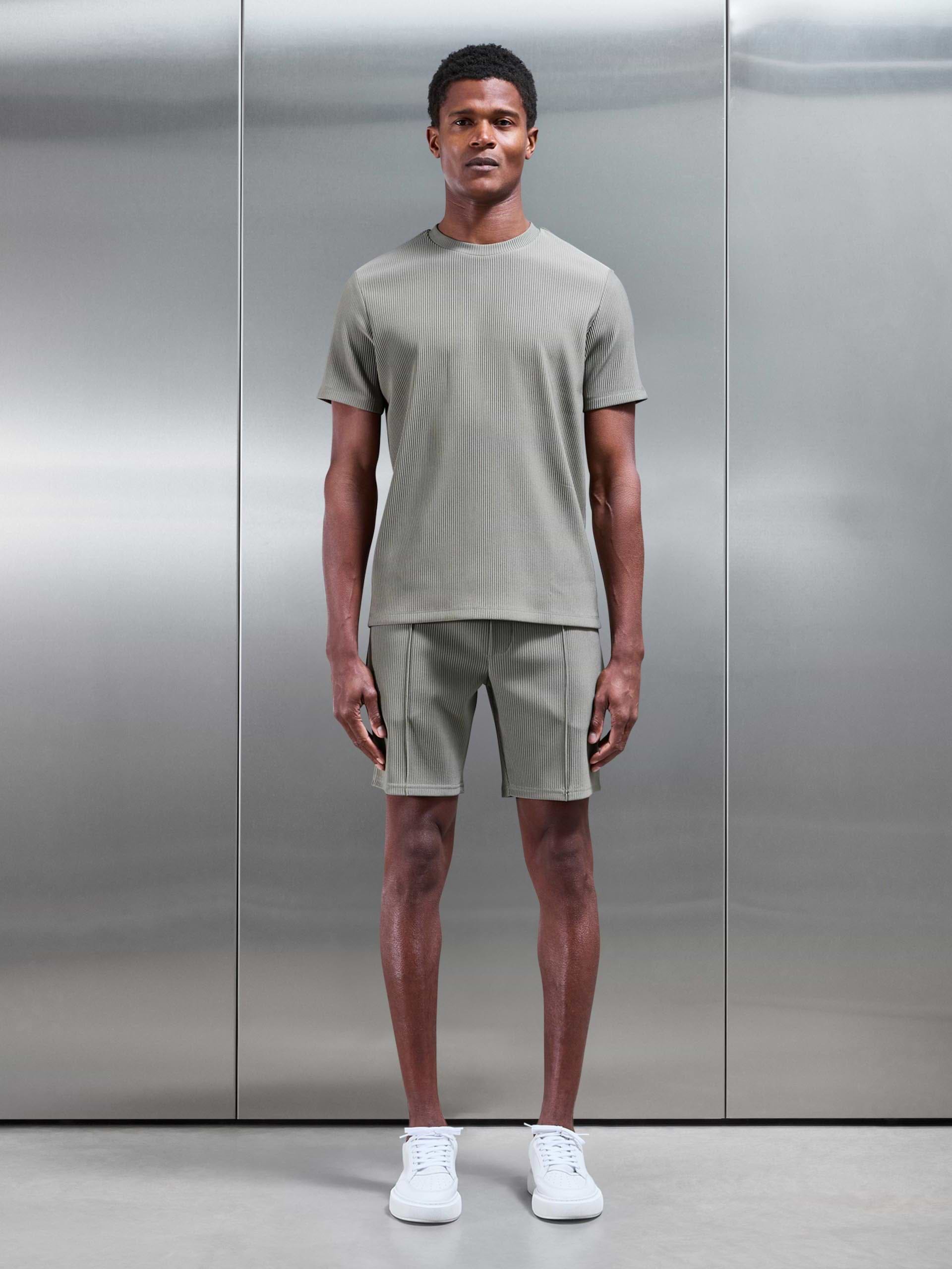 Pleated T-Shirt in Sage
