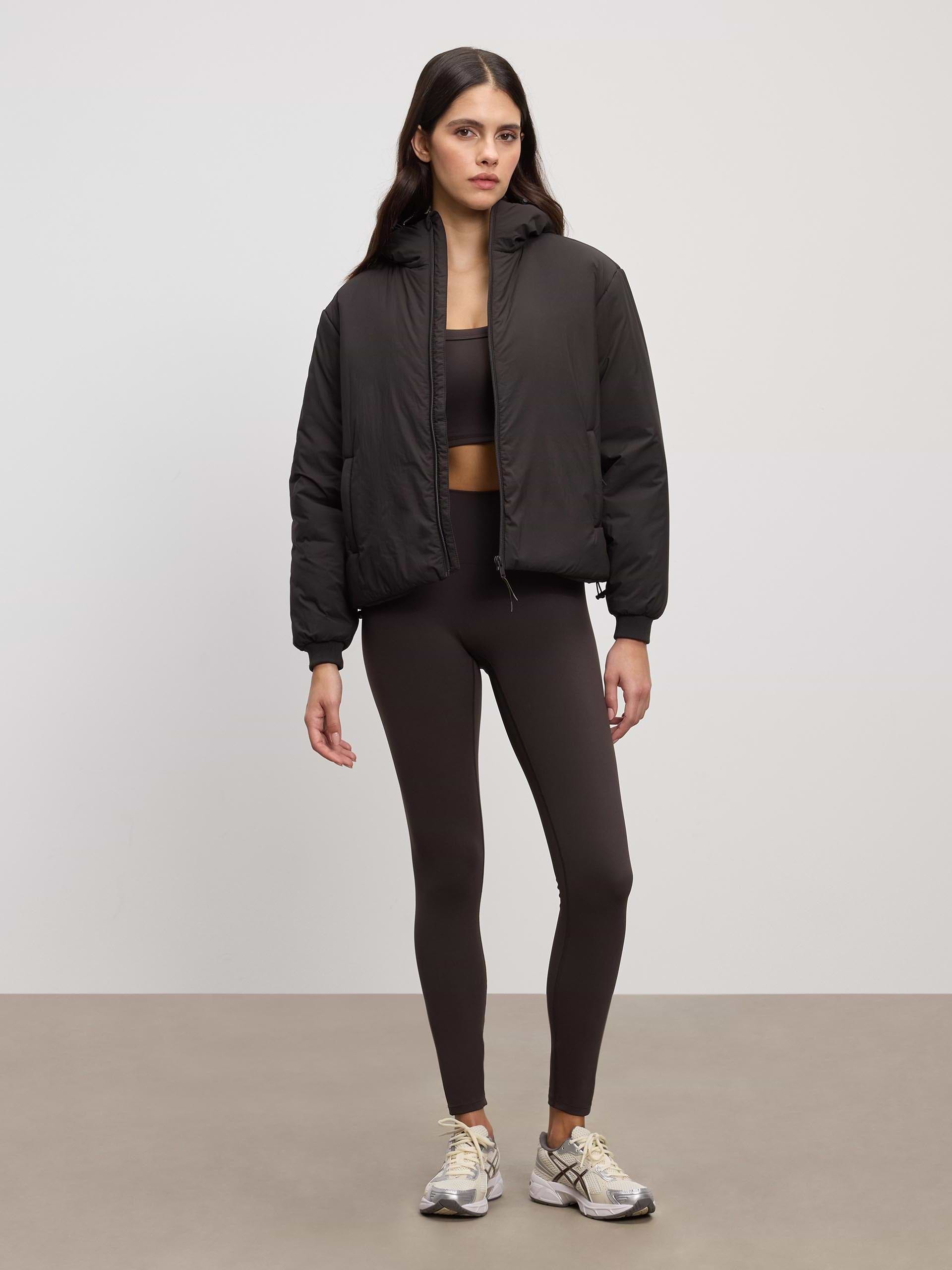 Womens Puffer Windbreaker in Brown