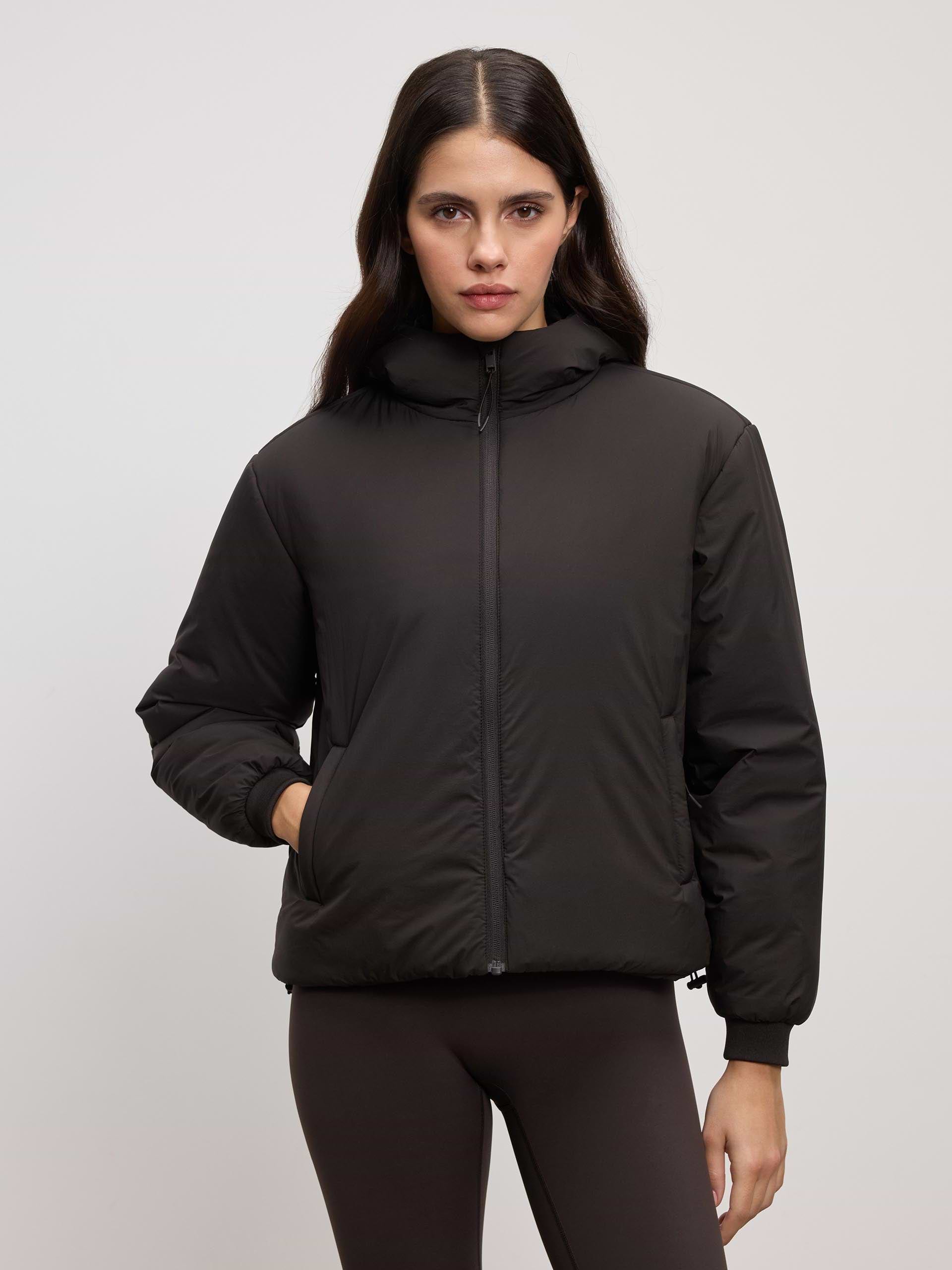 Womens Puffer Windbreaker in Brown