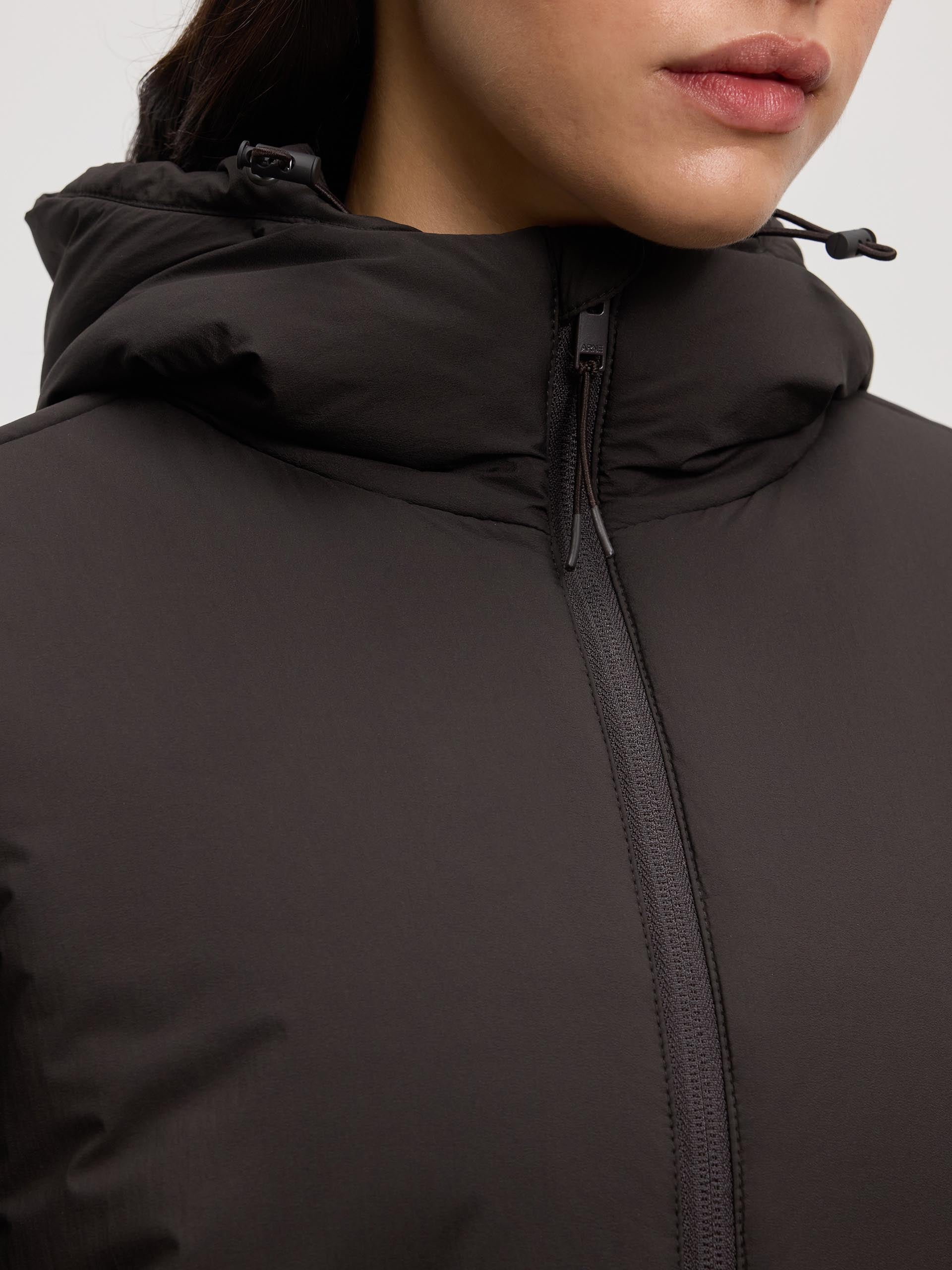 Womens Puffer Windbreaker in Brown