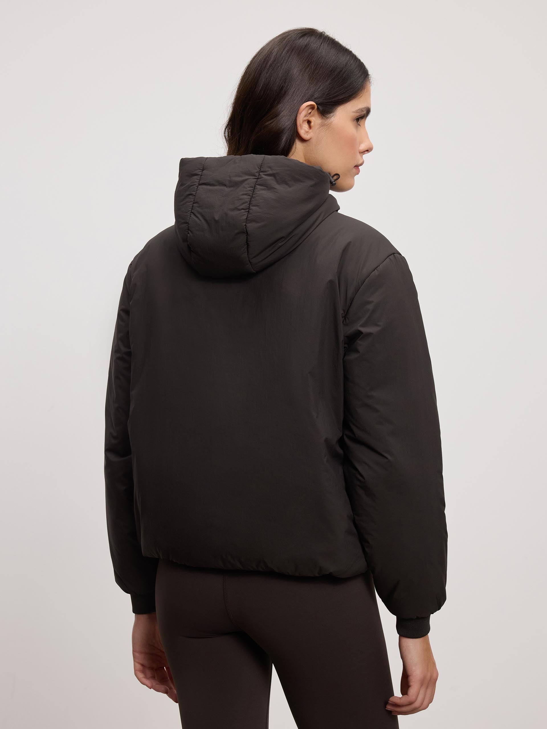 Womens Puffer Windbreaker in Brown