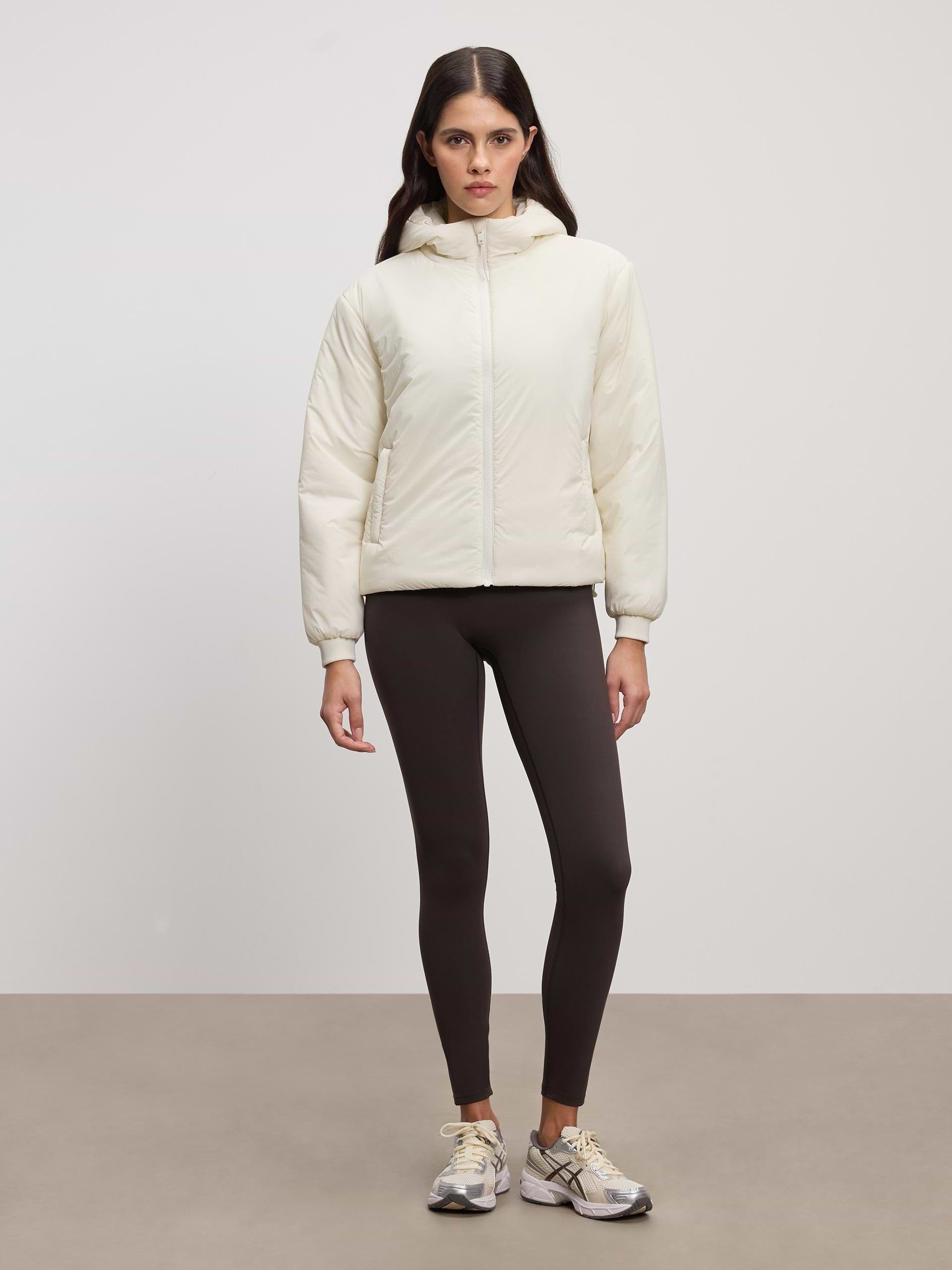 Womens Puffer Windbreaker in Ecru