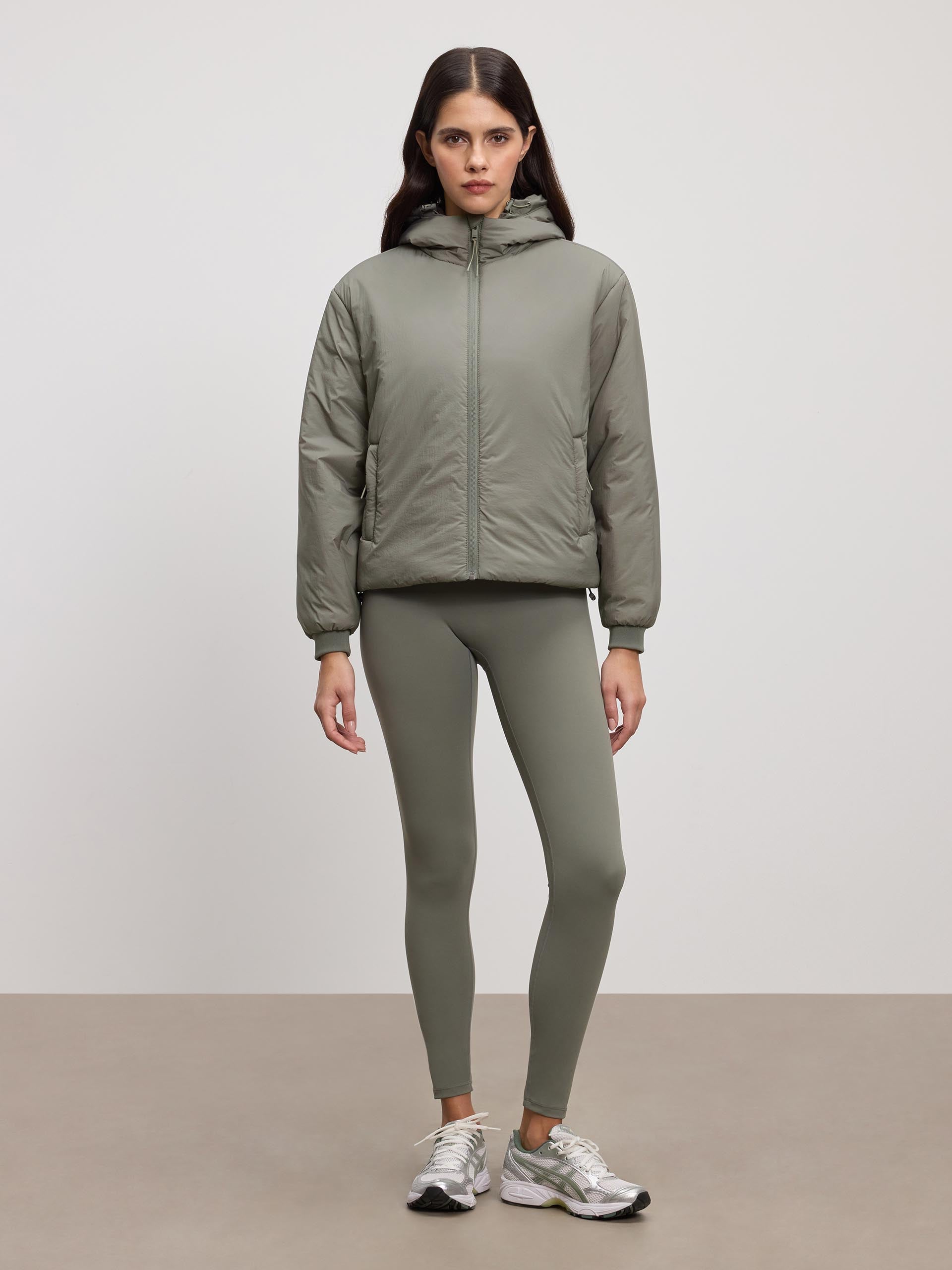 Womens Puffer Windbreaker in Sage