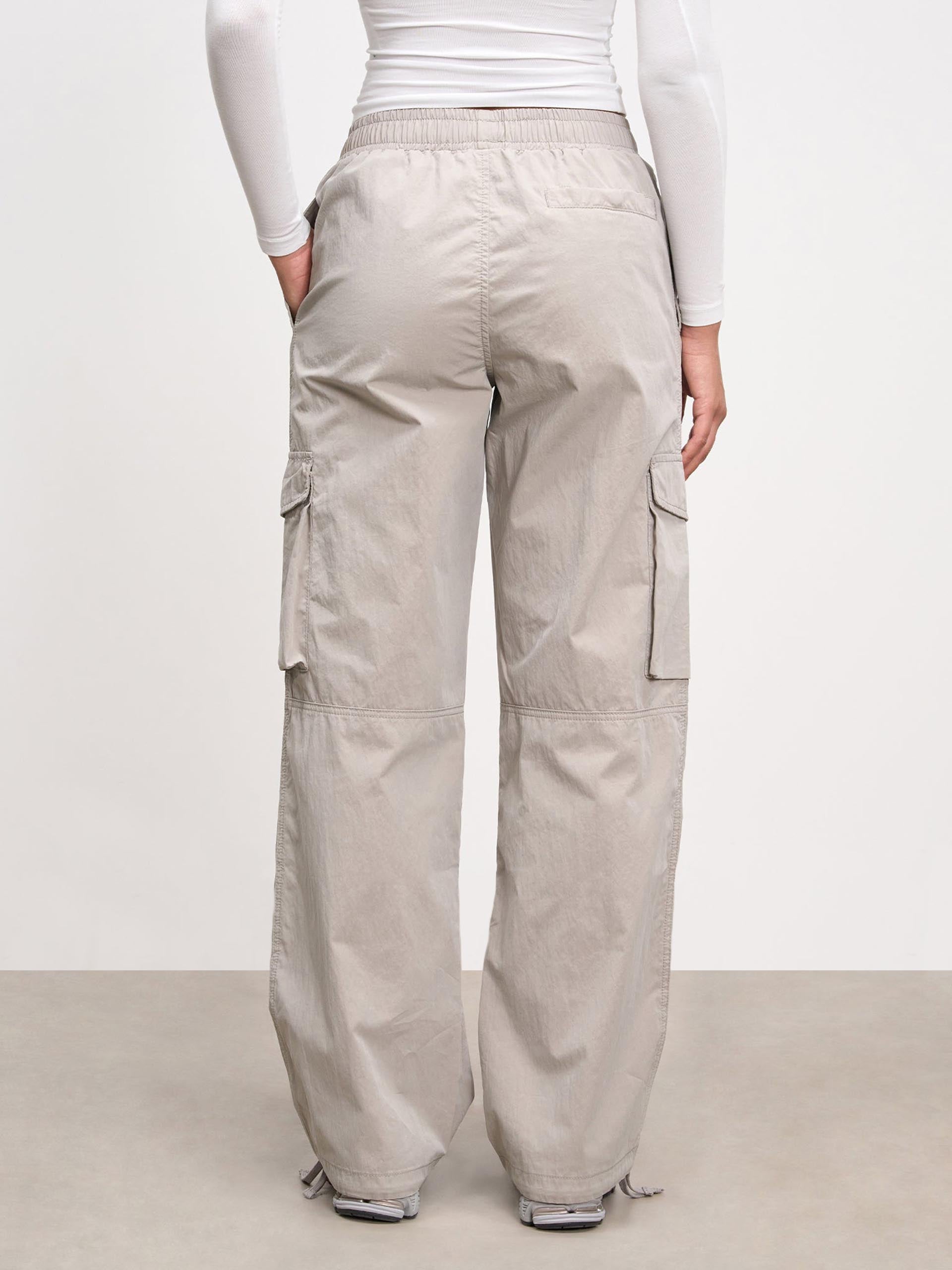 Womens Parachute Cargo Pant in Stone