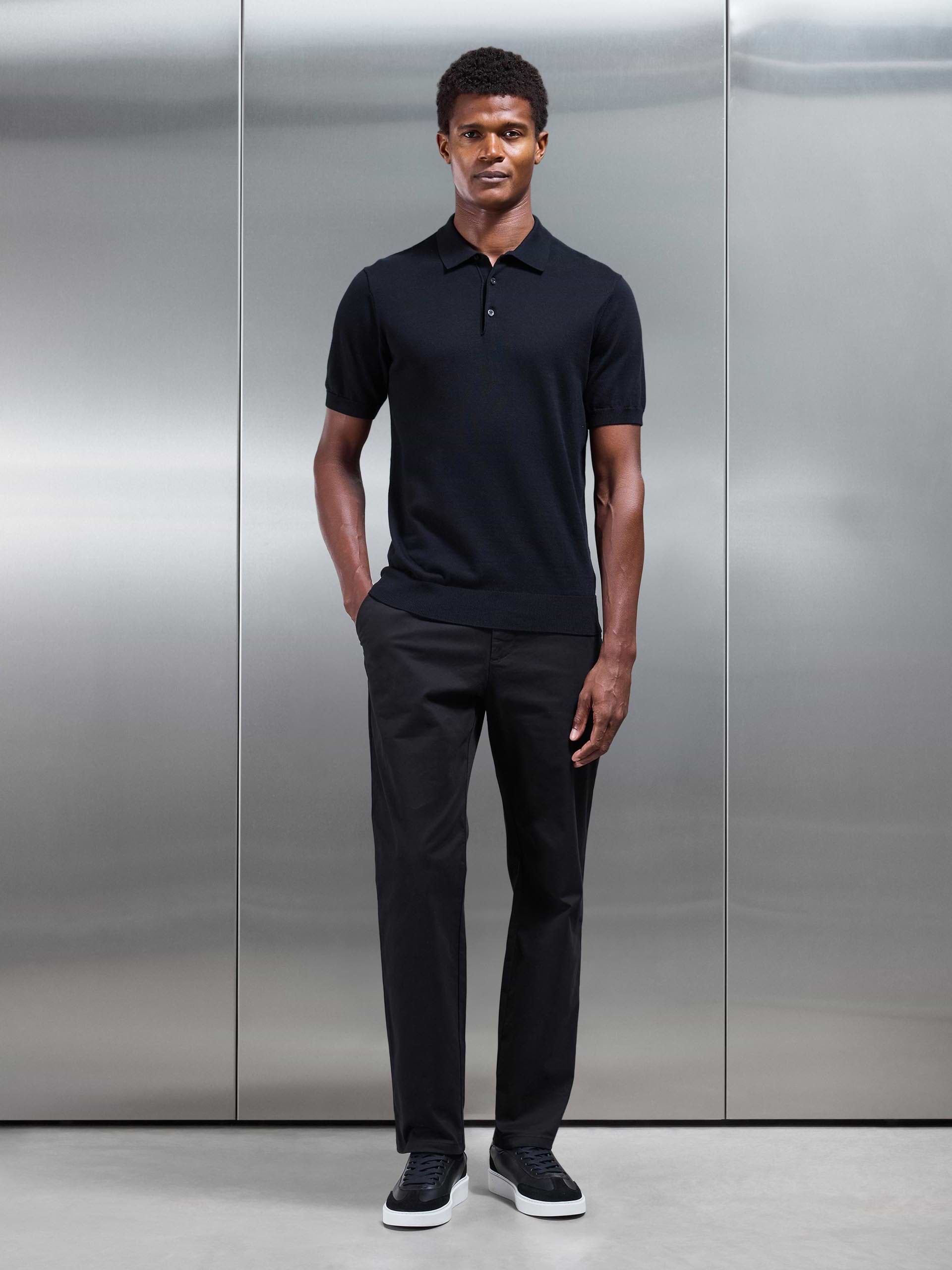 Regular Fit Chino Trouser in Black
