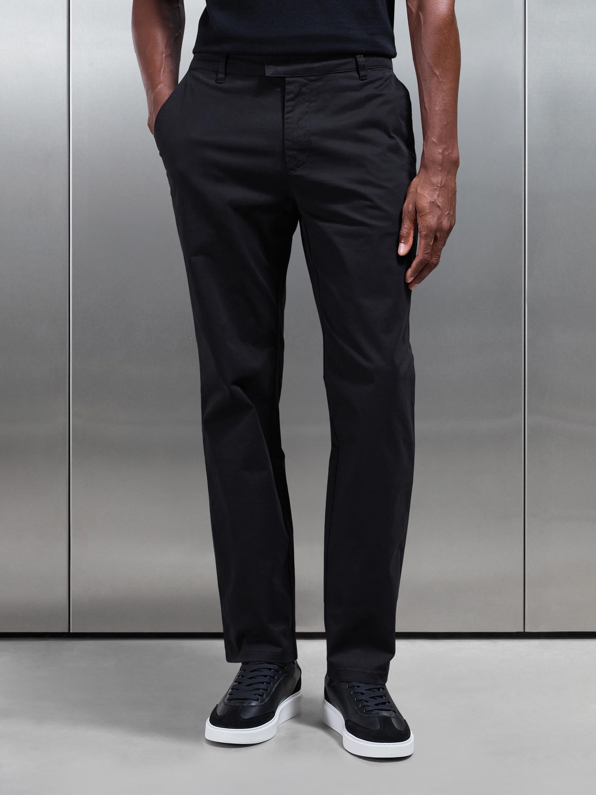 Regular Fit Chino Trouser in Black