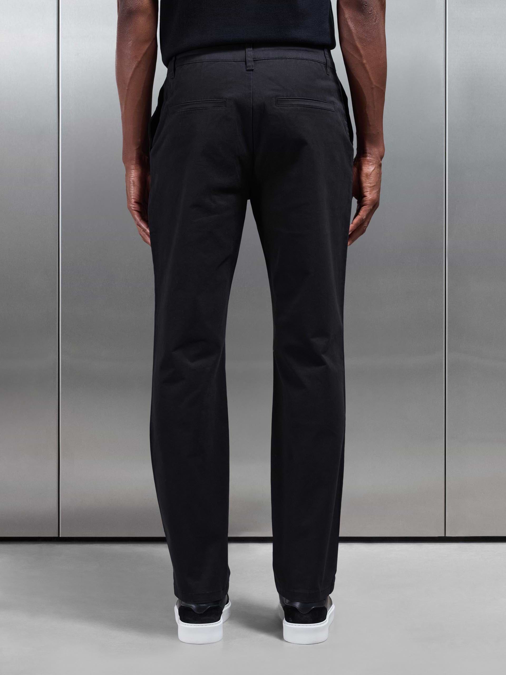 Regular Fit Chino Trouser in Black